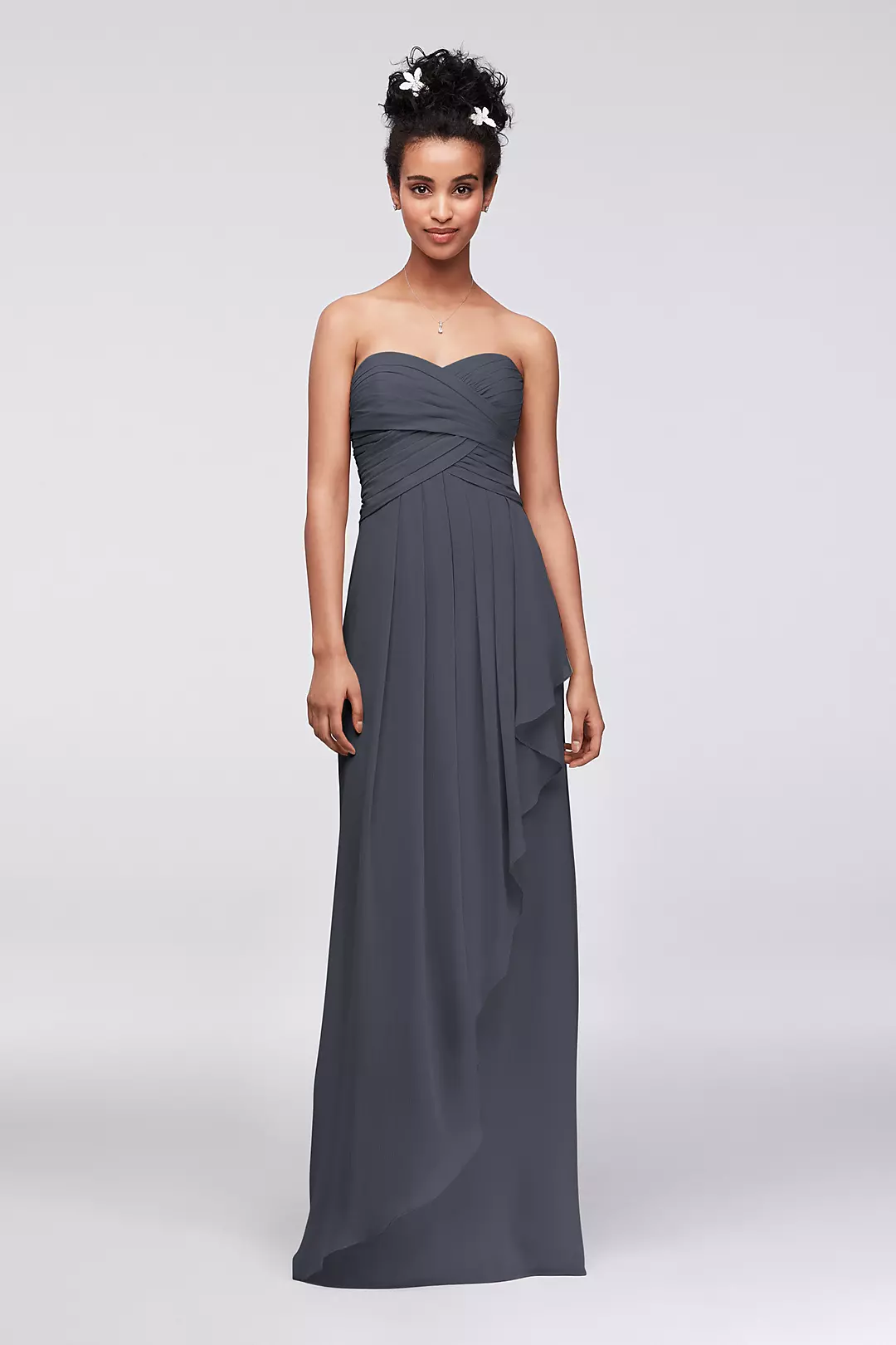 Crinkle Chiffon Dress with Cascade Skirt - Image 16
