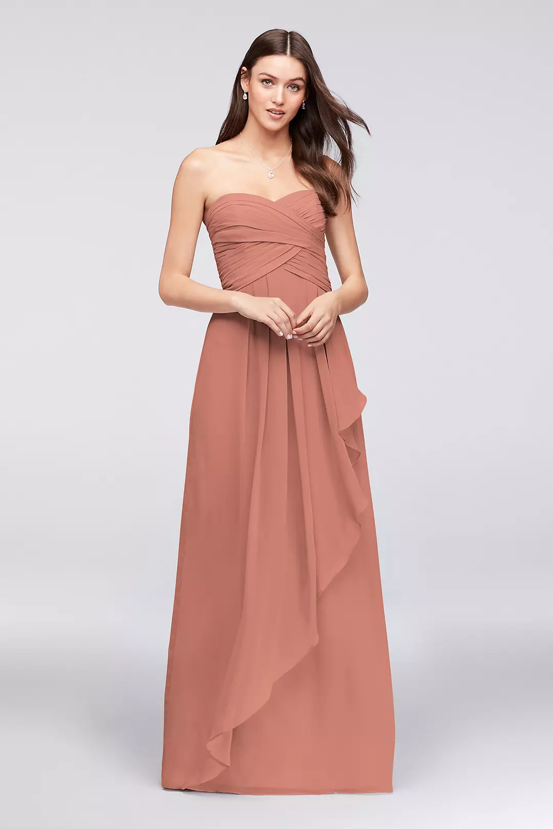 Crinkle Chiffon Dress with Cascade Skirt - Image 2