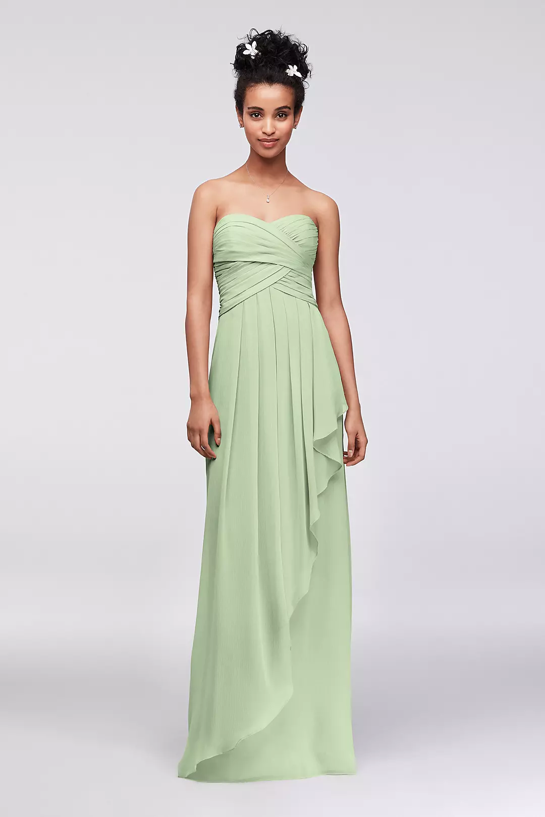 Crinkle Chiffon Dress with Cascade Skirt - Image 6