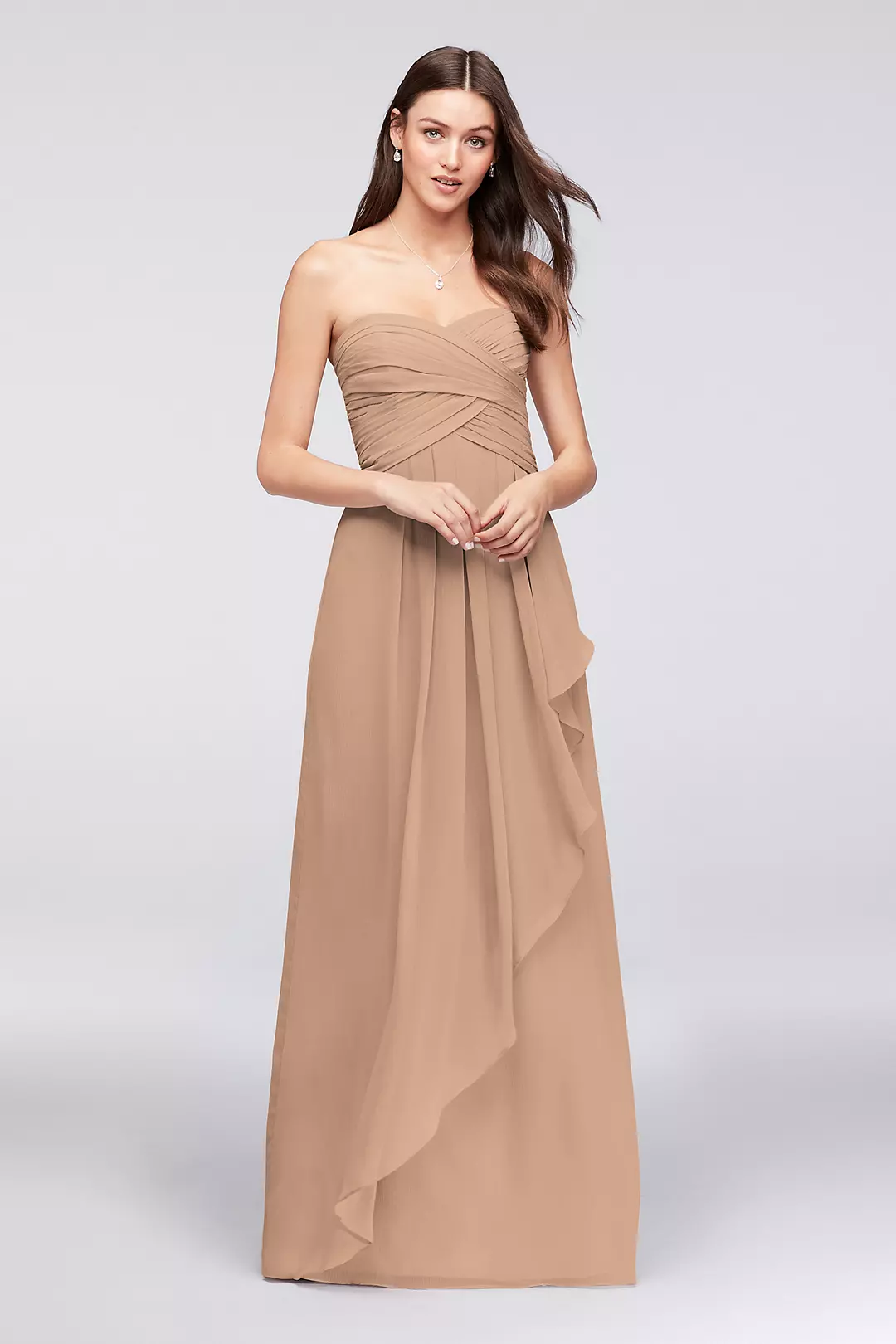 Crinkle Chiffon Dress with Cascade Skirt - Image 7