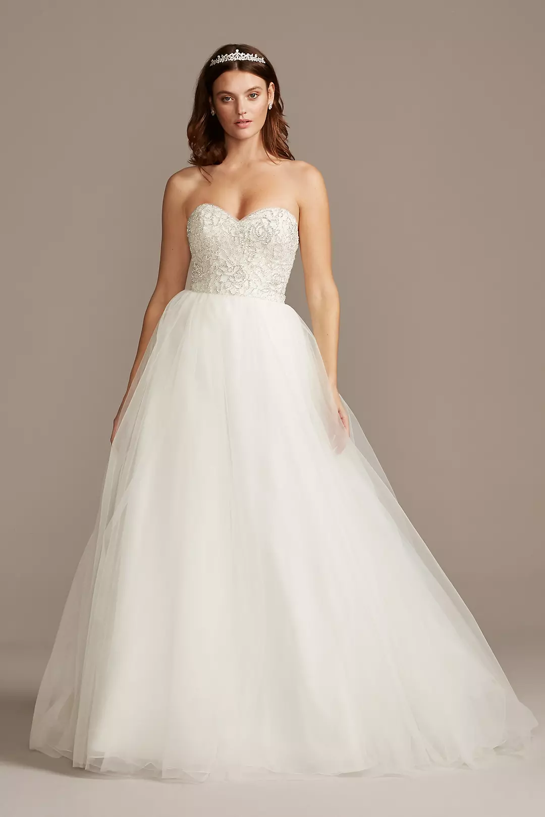 Strapless Crystal Floral Bodice Wedding Dress - Image 13