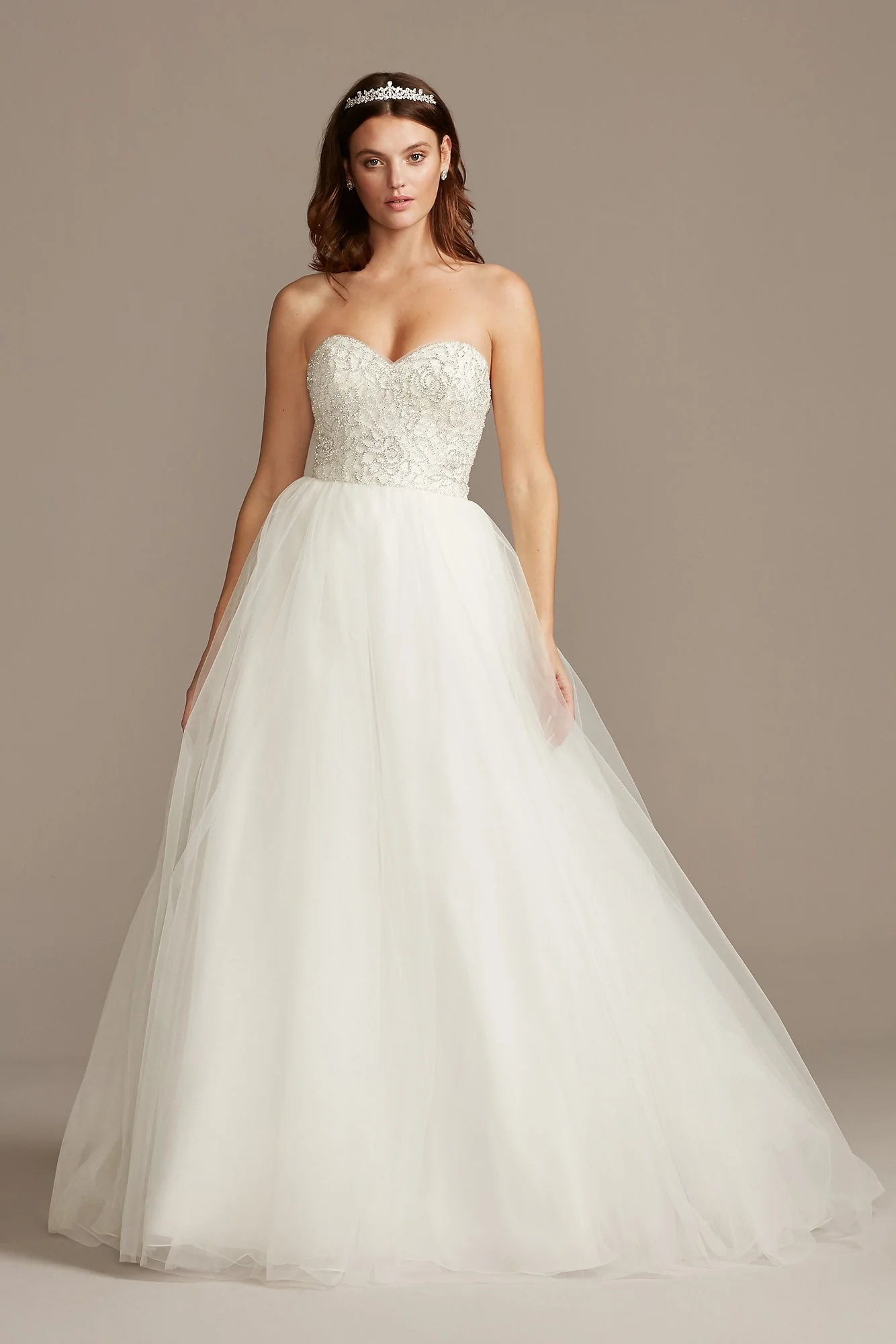 Strapless Crystal Floral Bodice Wedding Dress - Image 9