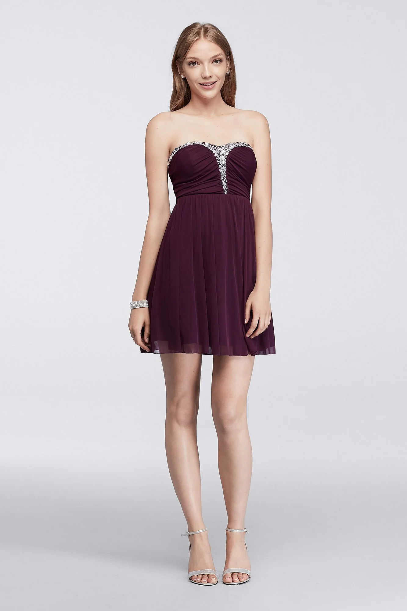 Strapless Dress with Sweetheart Crystal Bodice