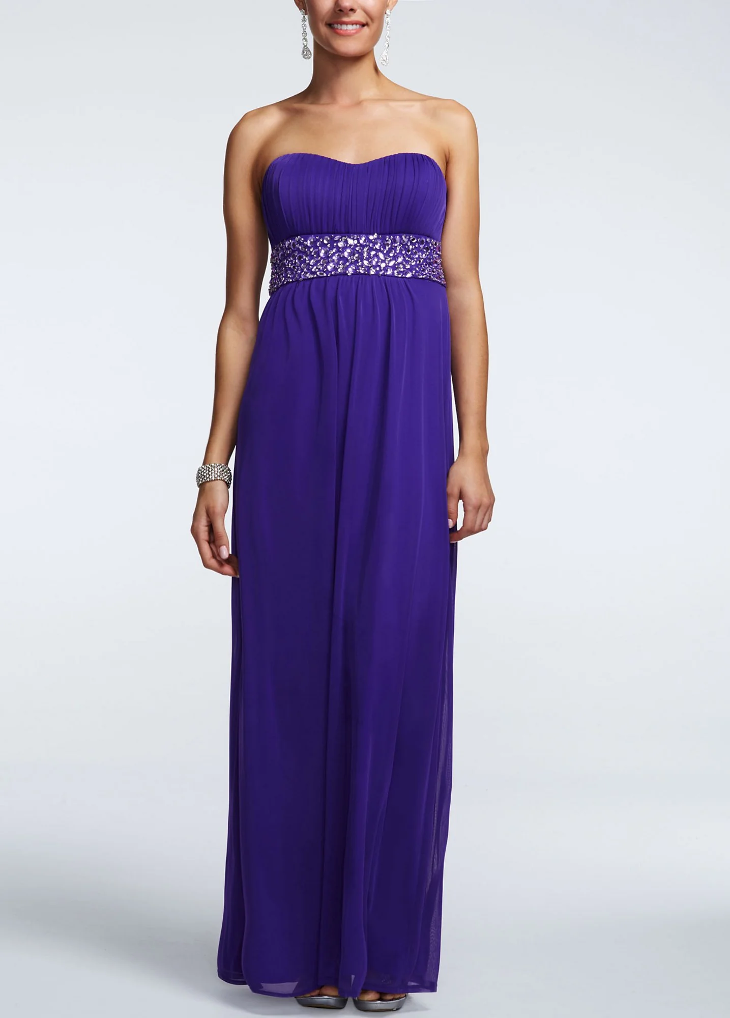 Strapless Empire Beaded Empire Waist Dress - Image 2