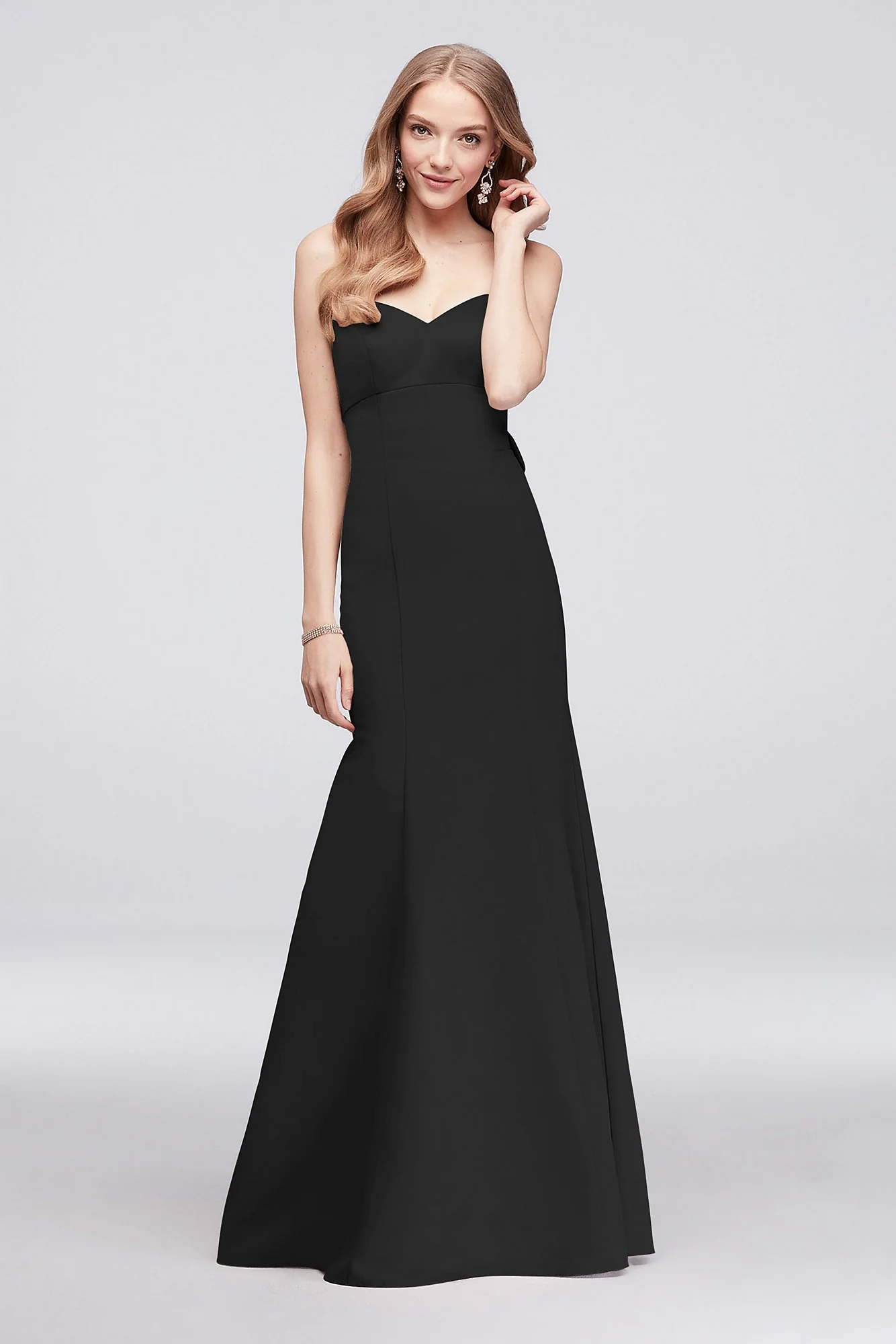 Strapless Faille Mermaid Bridesmaid Dress with Bow - Image 2