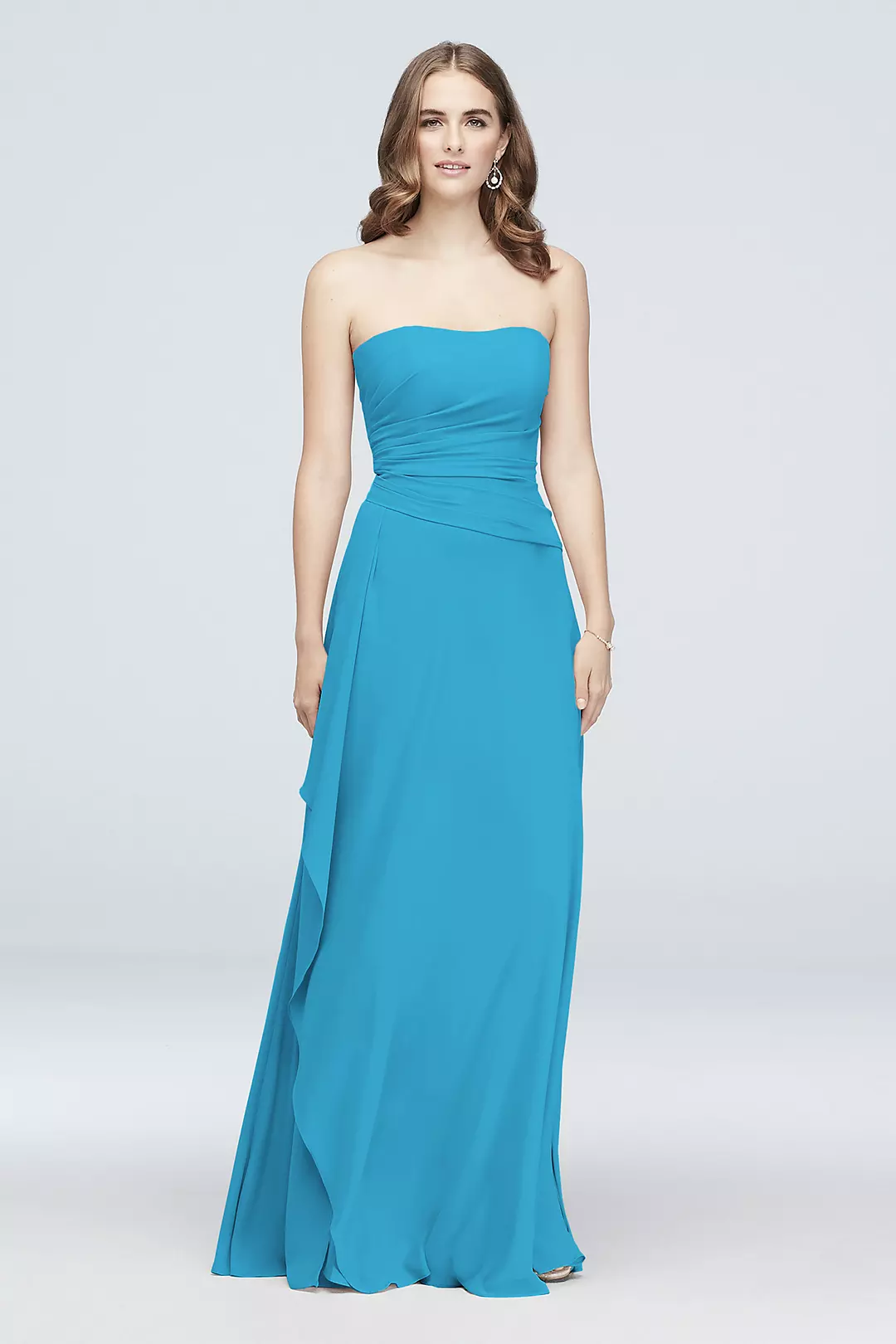 Strapless Georgette Cascade Bridesmaid Dress - Image 114