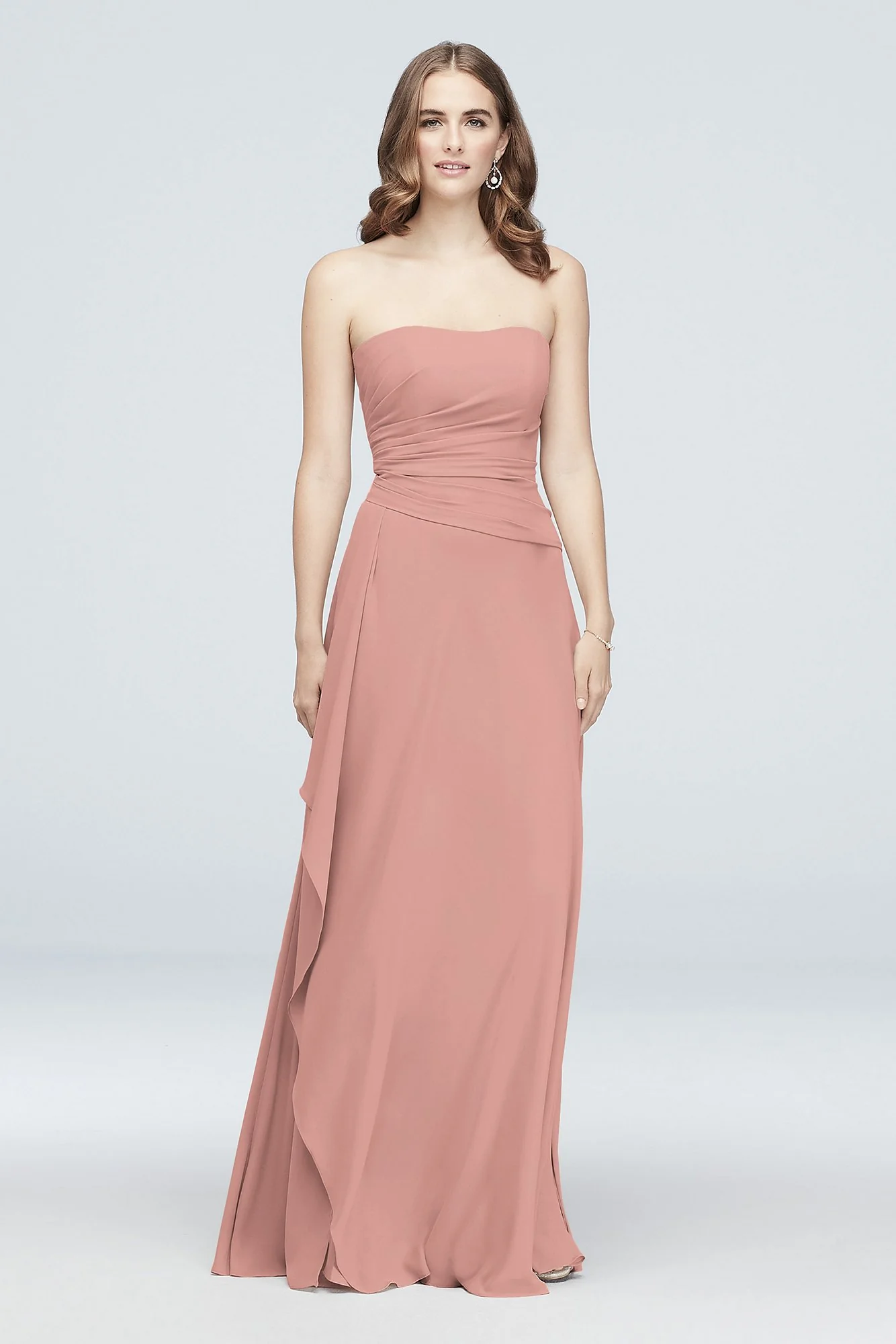Strapless Georgette Cascade Bridesmaid Dress - Image 97