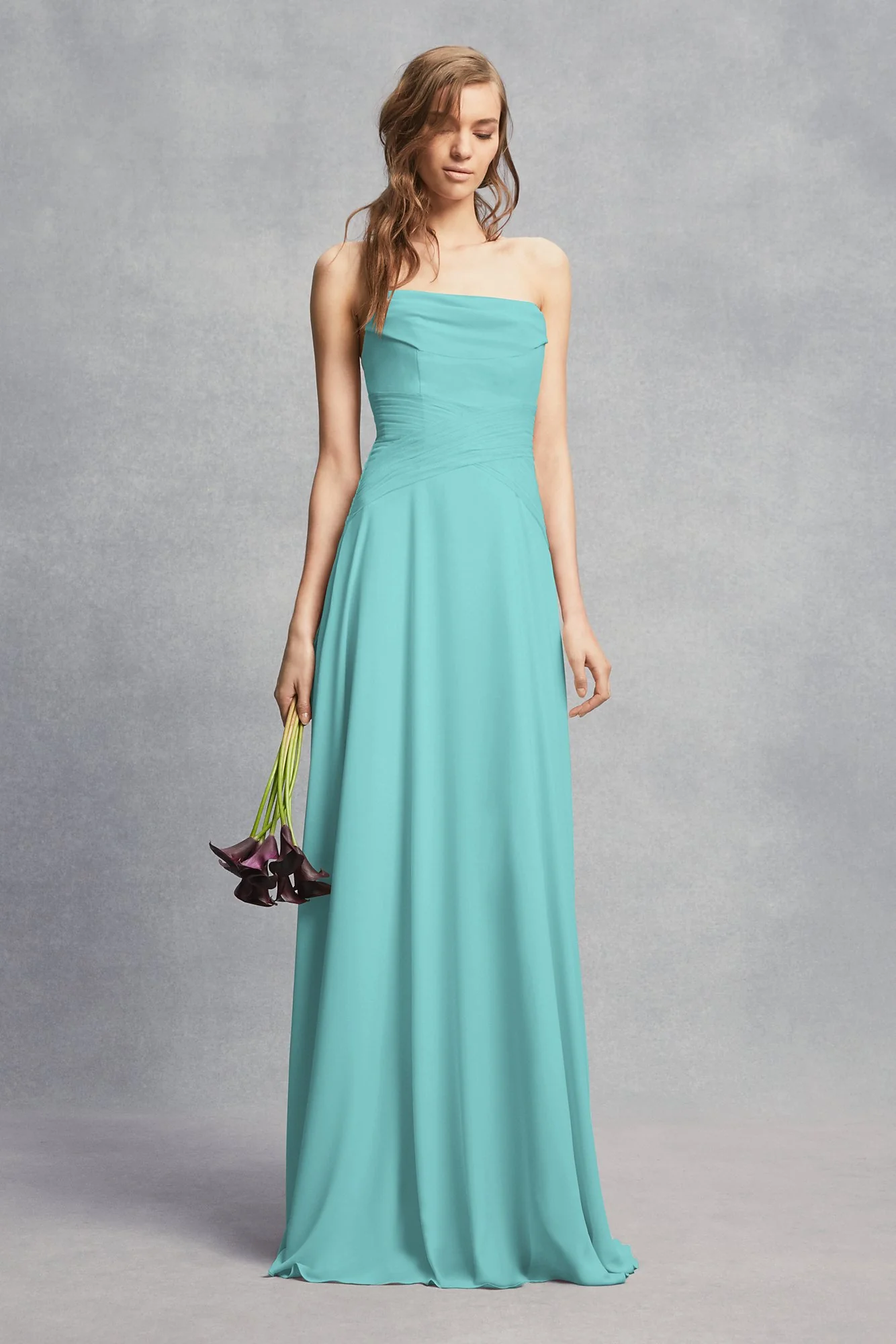 Strapless Georgette Sheath Bridesmaid Dress - Image 18