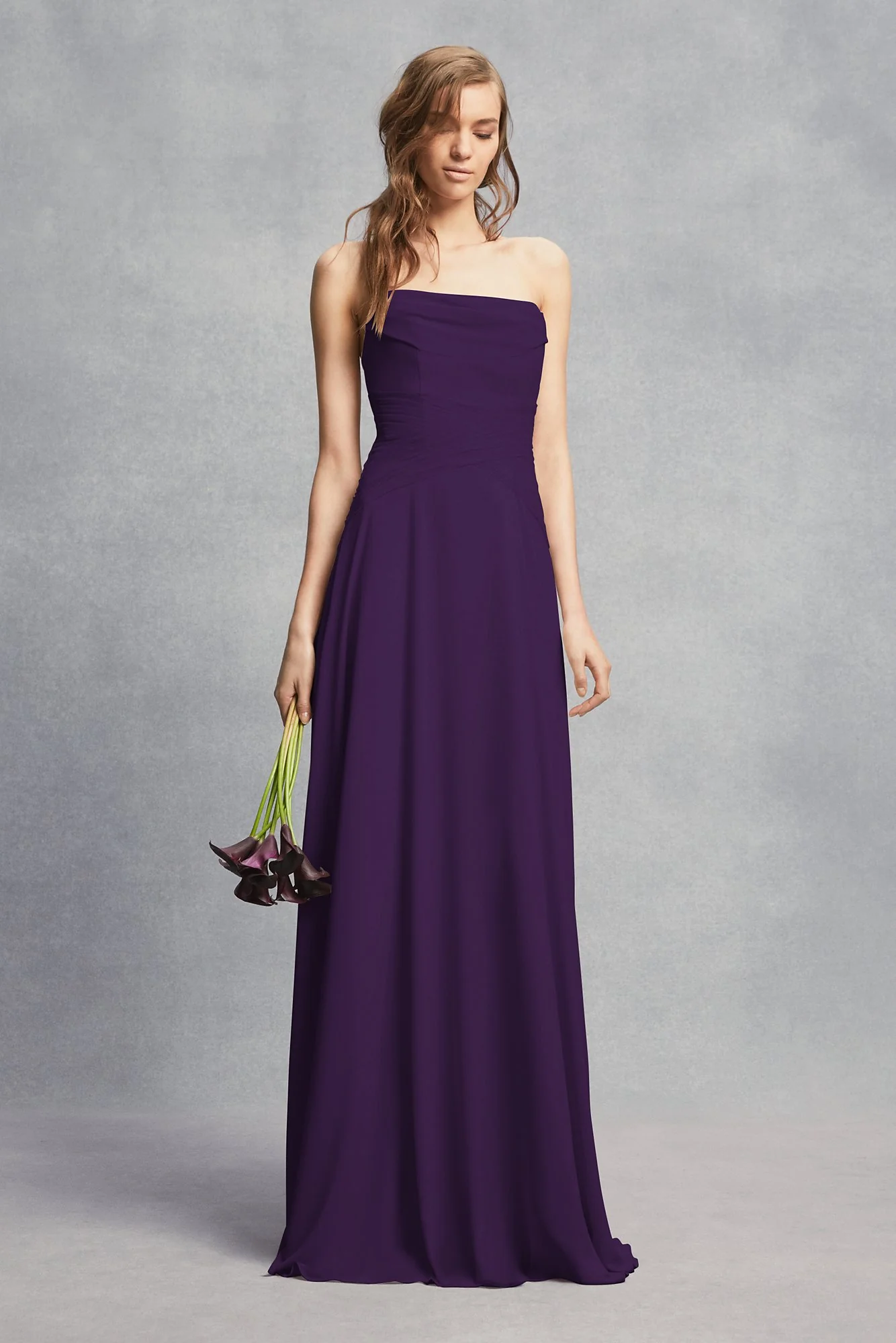 Strapless Georgette Sheath Bridesmaid Dress - Image 25