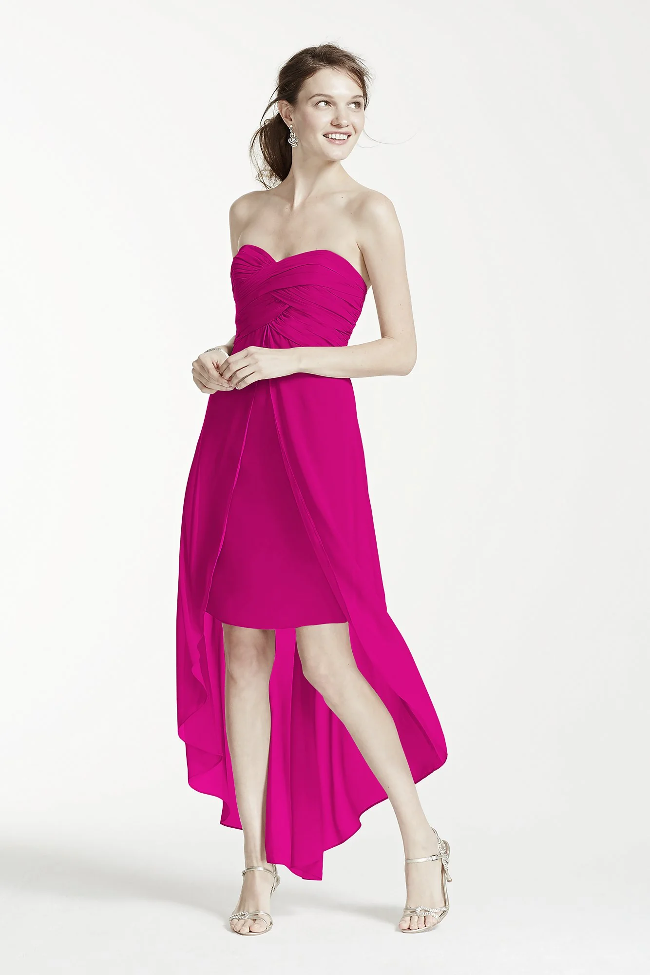 Strapless High Low Dress with Front Detail - Image 109