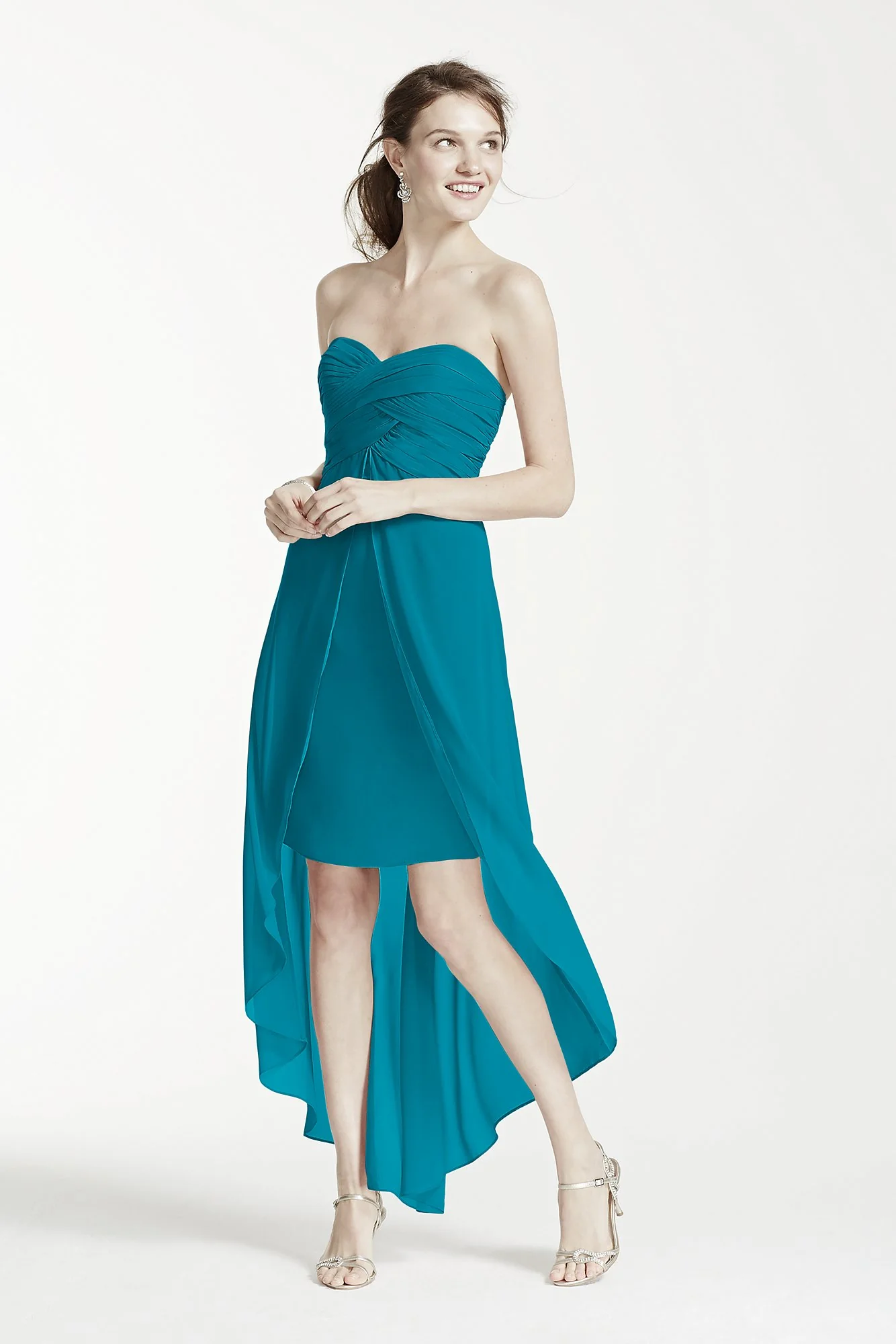 Strapless High Low Dress with Front Detail - Image 18