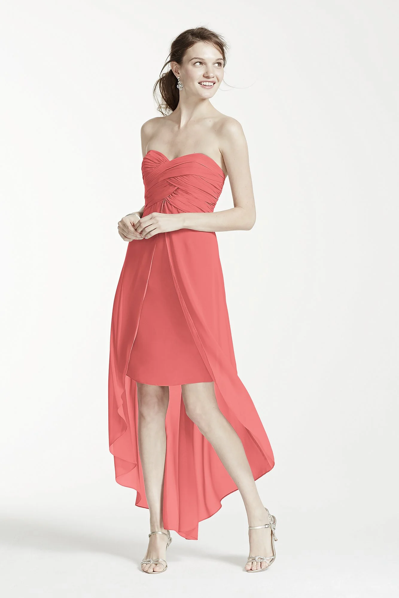 Strapless High Low Dress with Front Detail - Image 3