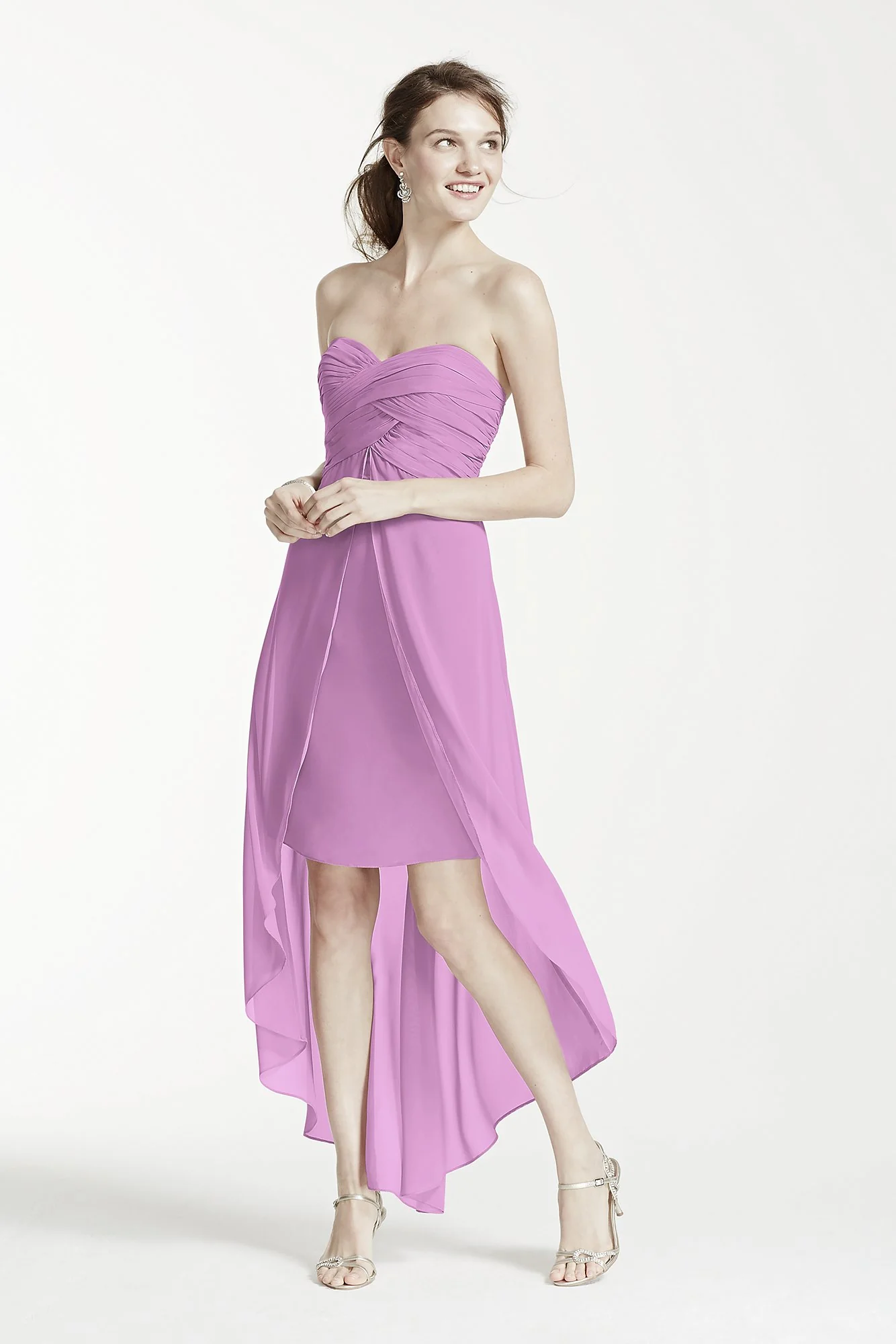 Strapless High Low Dress with Front Detail - Image 46