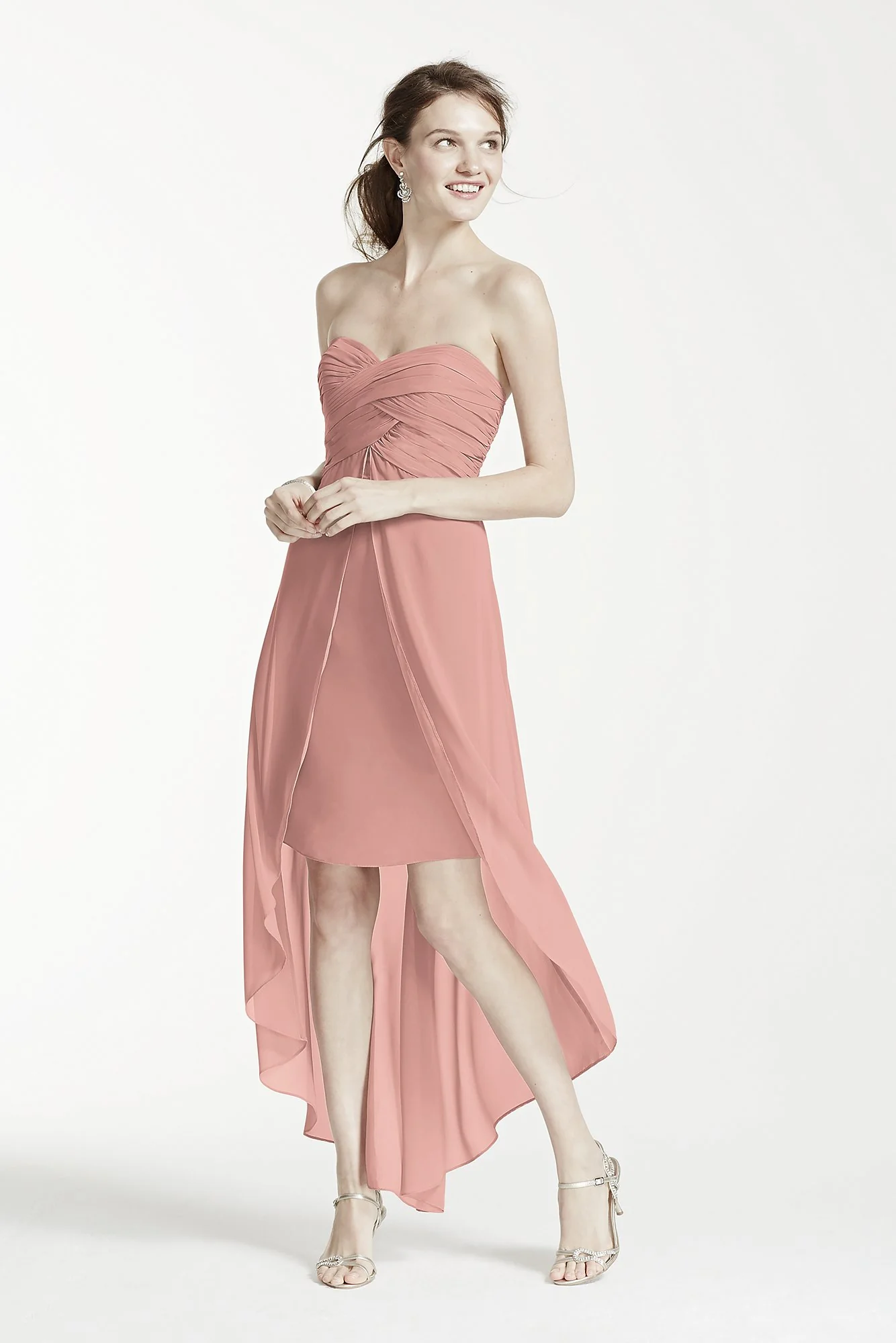 Strapless High Low Dress with Front Detail - Image 54