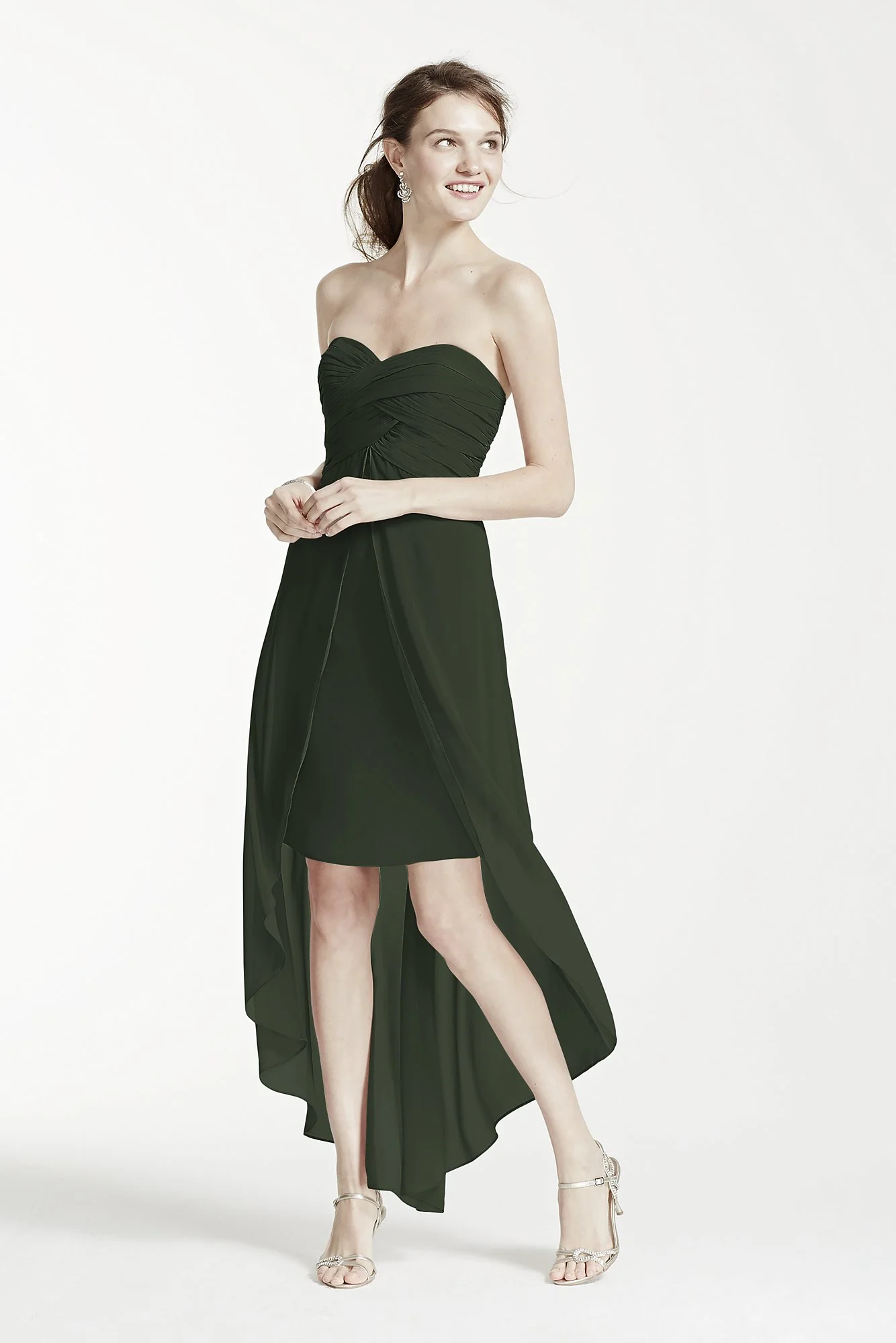 Strapless High Low Dress with Front Detail - Image 85