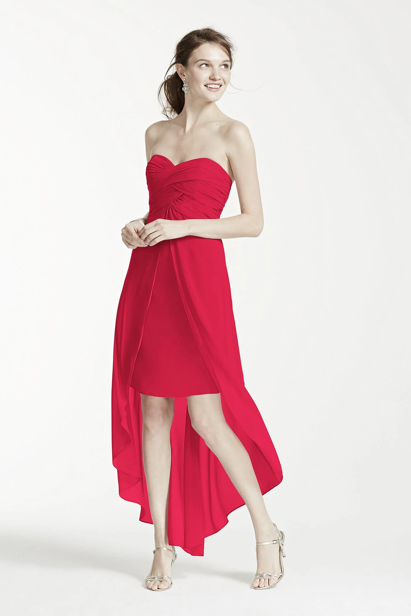 Strapless High Low Dress with Front Detail - Image 91