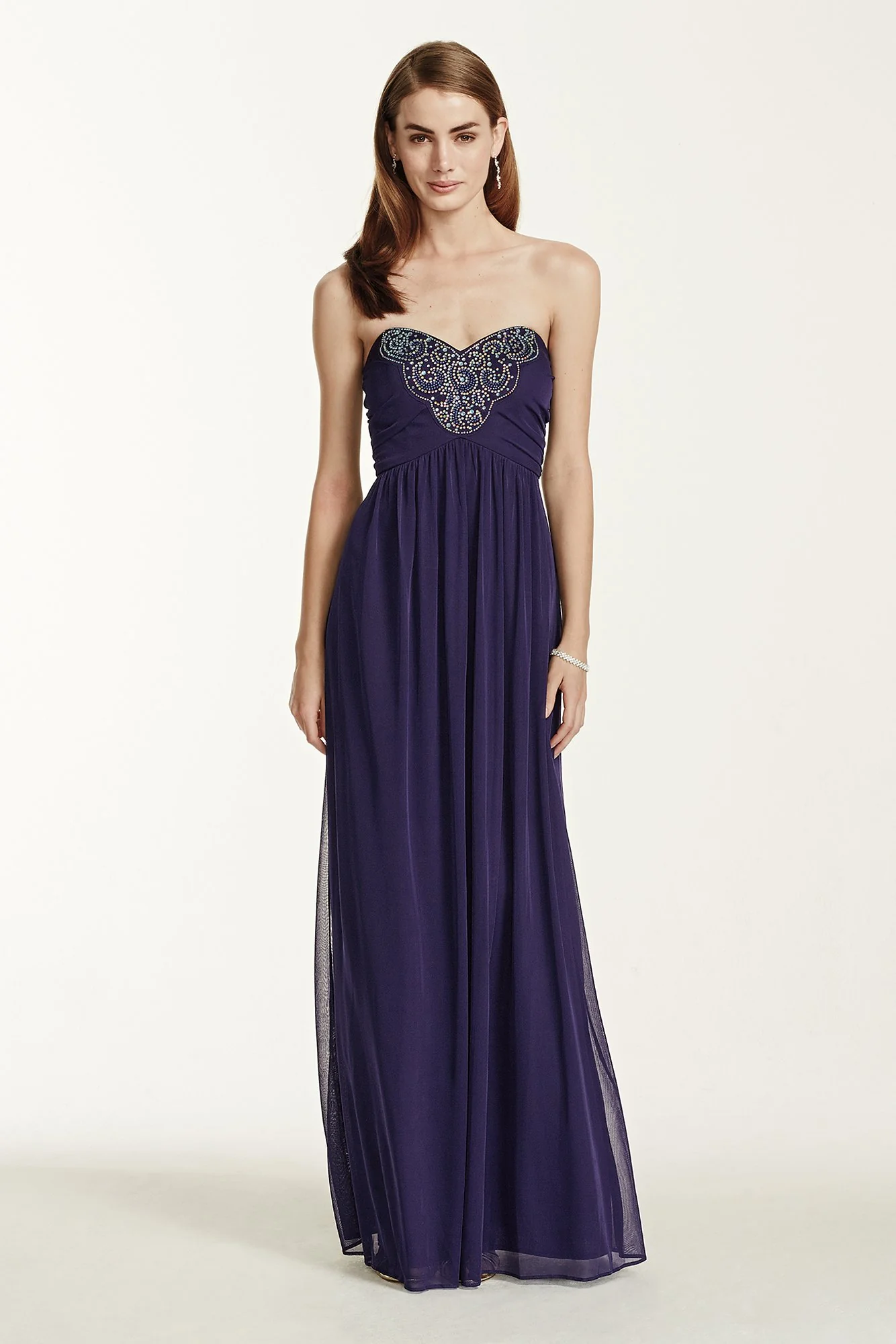 Strapless Jersey Dress with Beaded Bodice - Image 2