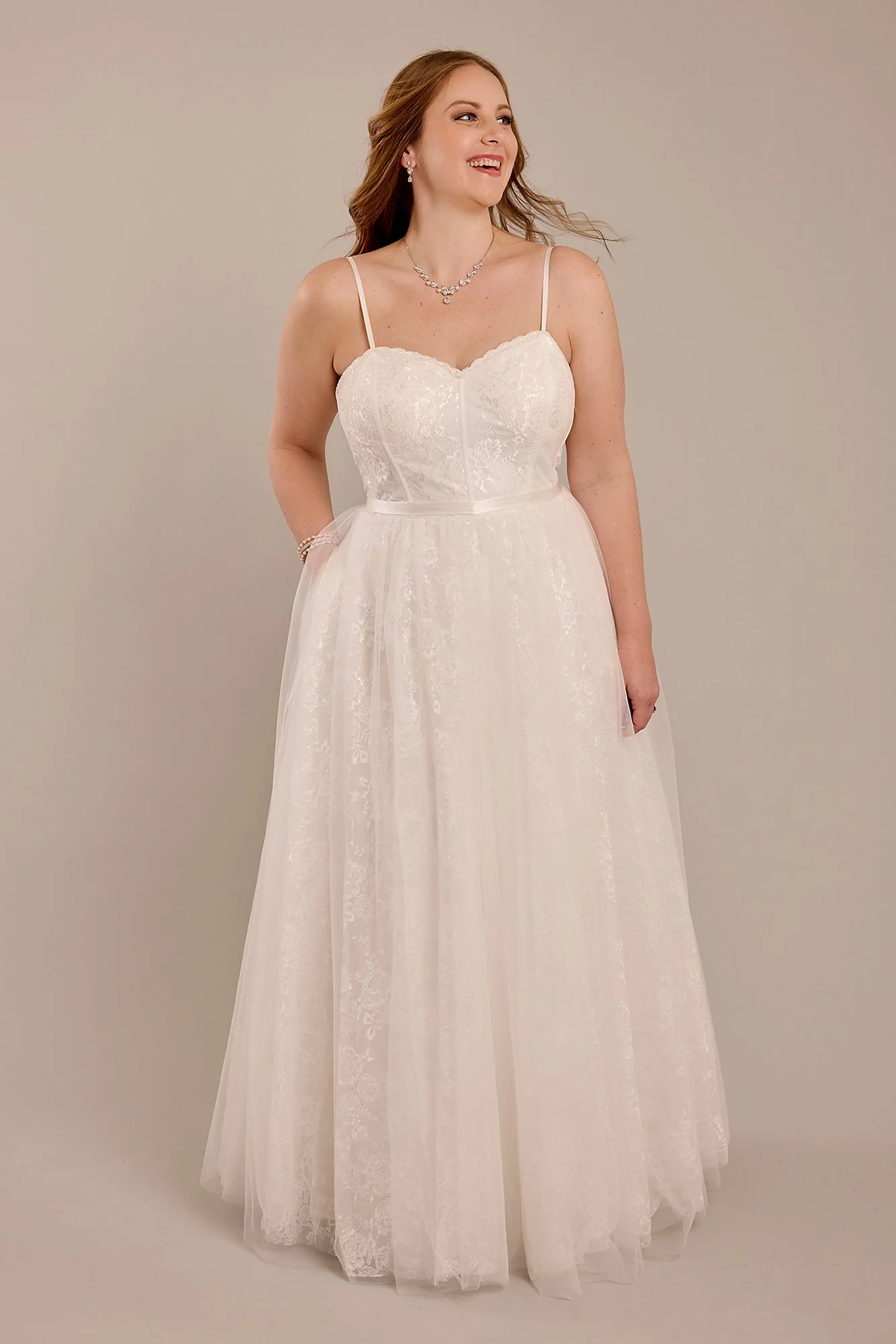 Strapless Lace and Tulle Corset Wedding Dress - Image 2