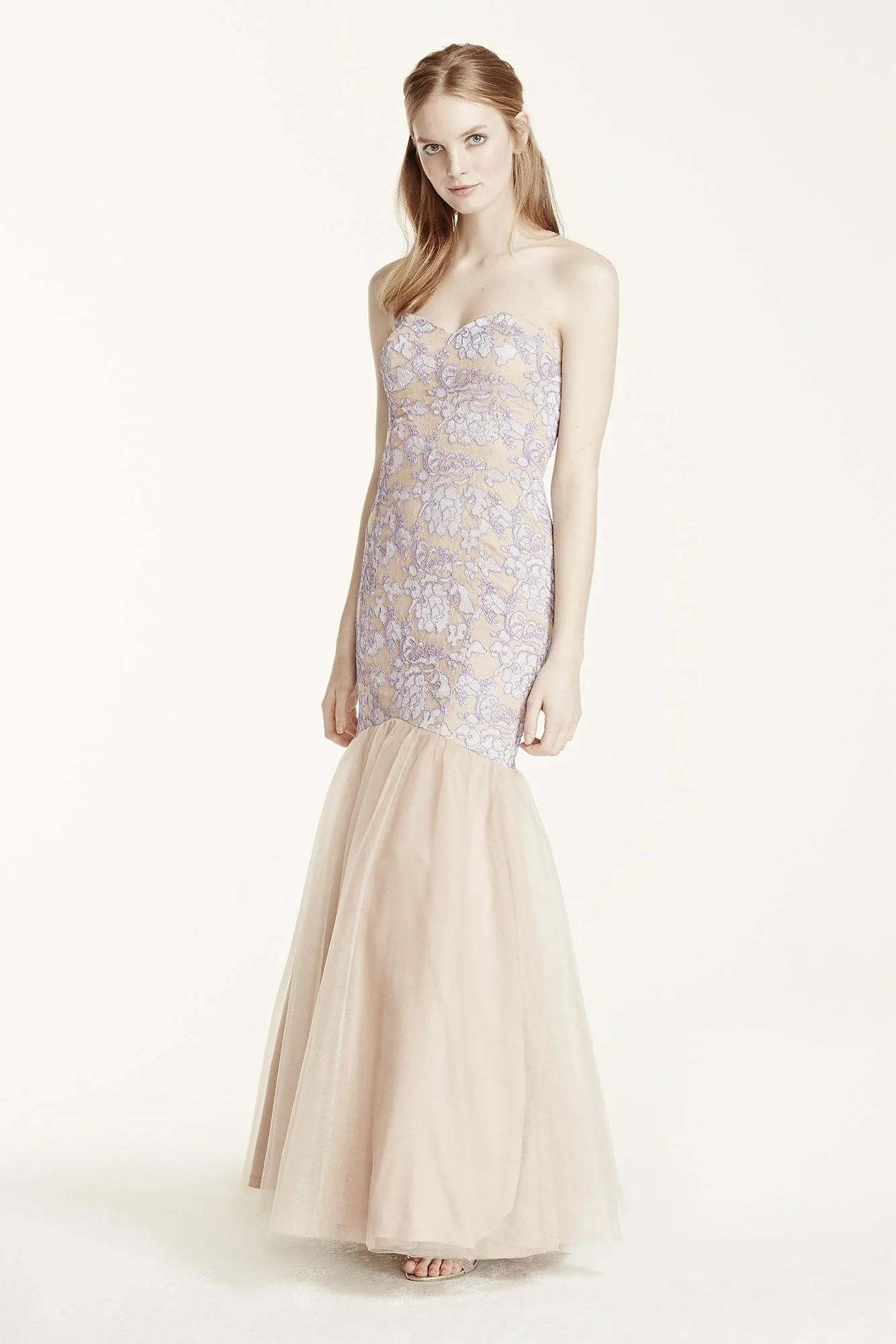 Strapless Lace Applique Fit and Flare Dress - Image 3