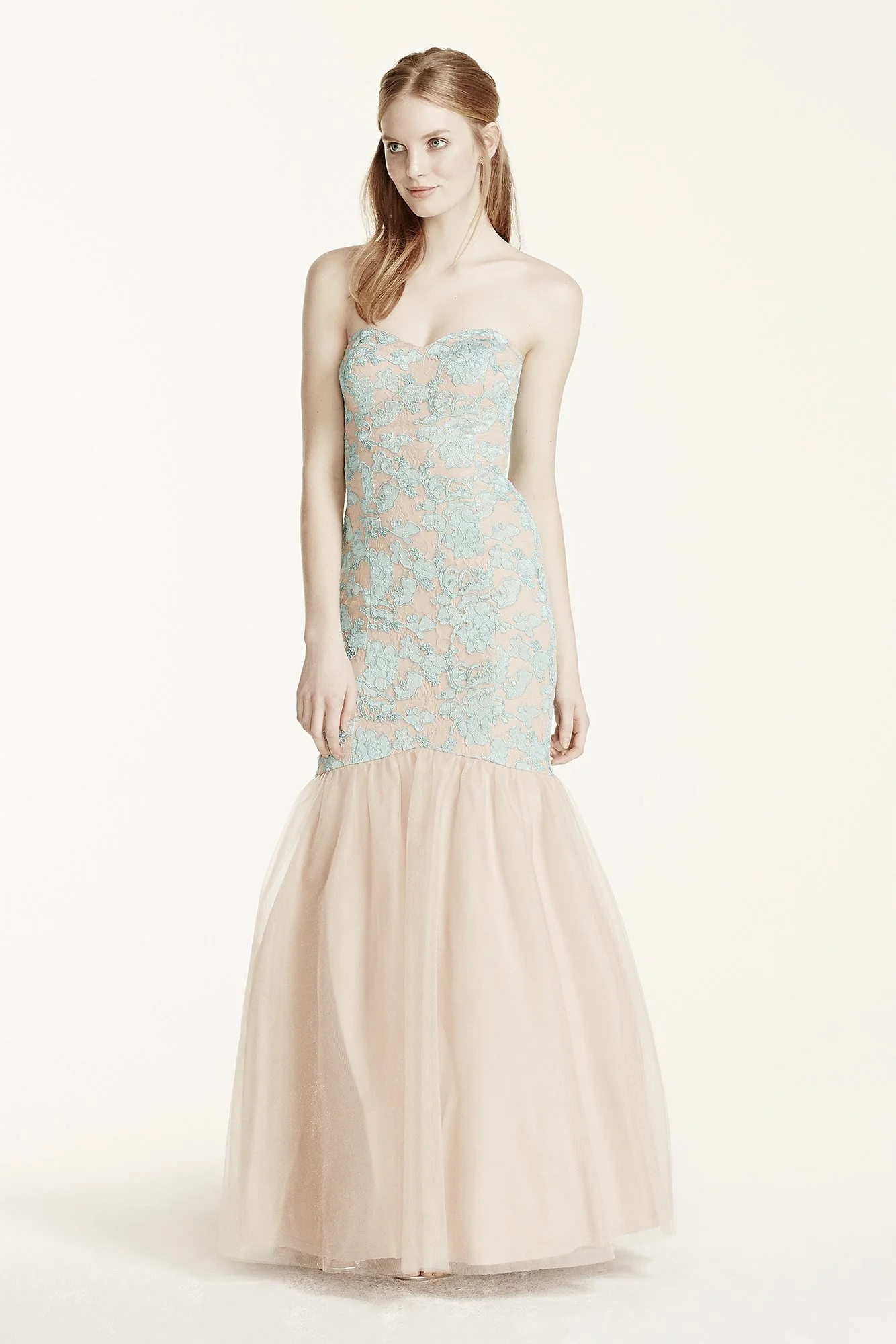 Strapless Lace Applique Fit and Flare Dress - Image 4