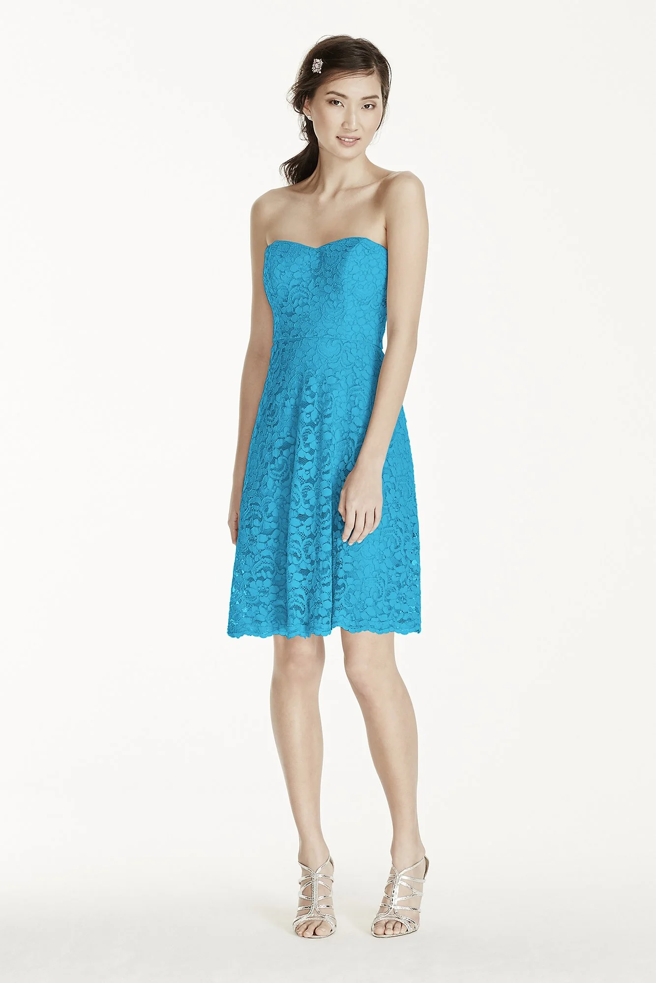 Strapless Lace Dress with Full Skirt - Image 11