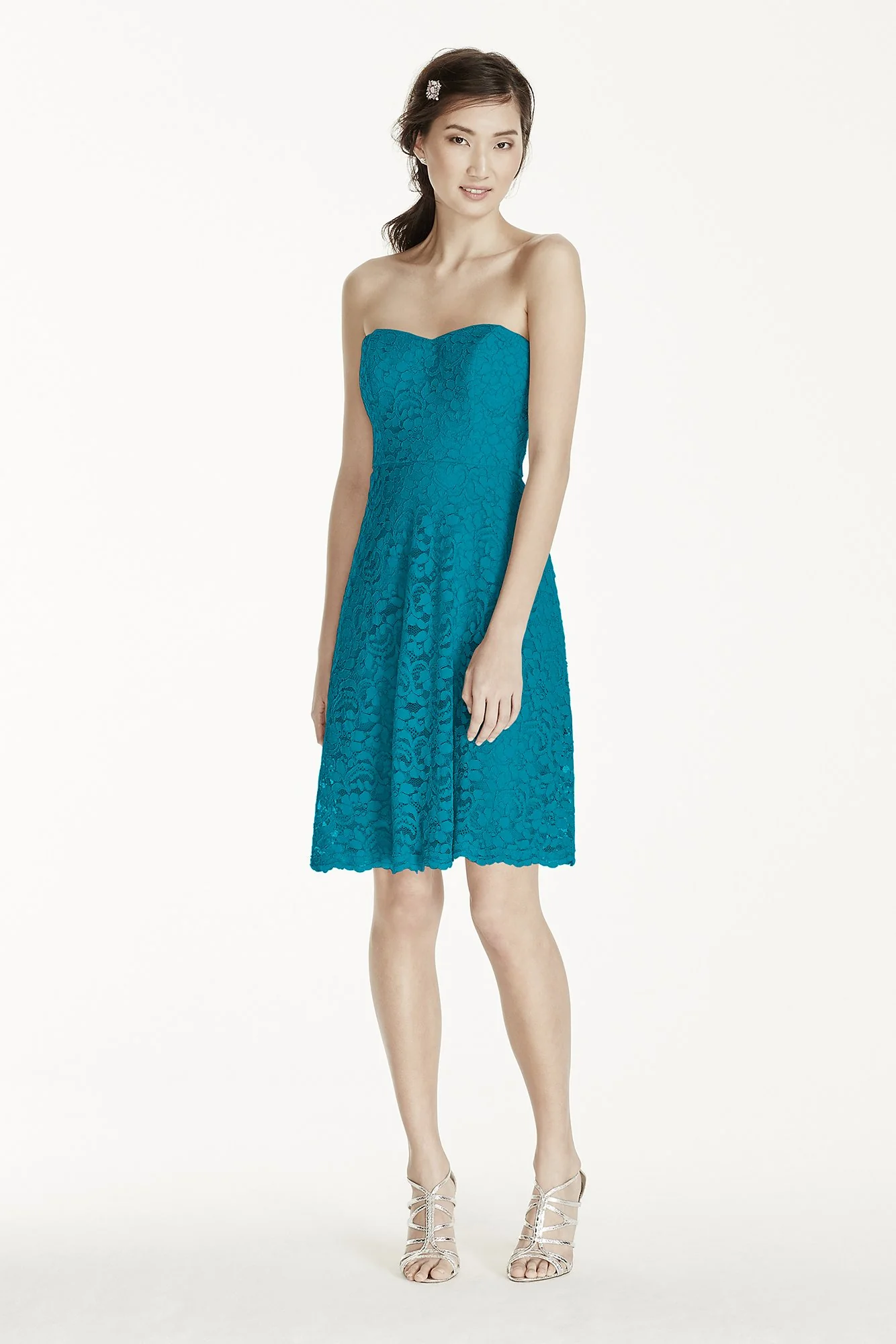 Strapless Lace Dress with Full Skirt - Image 13