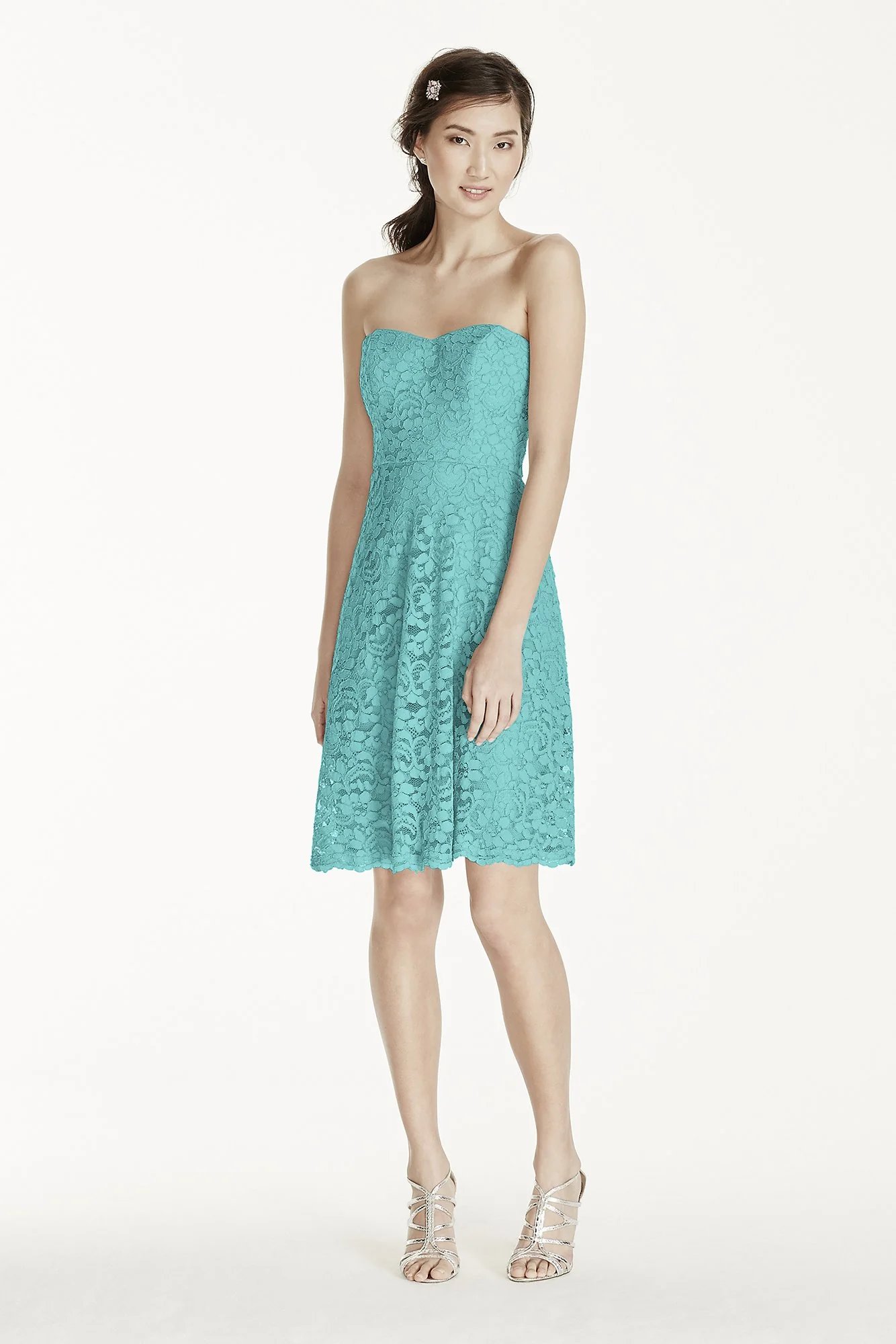 Strapless Lace Dress with Full Skirt - Image 15