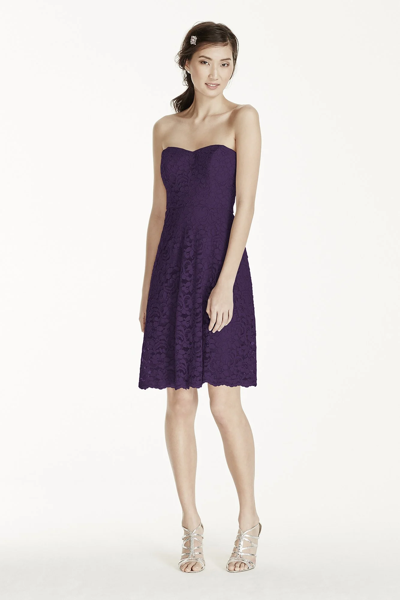 Strapless Lace Dress with Full Skirt - Image 20