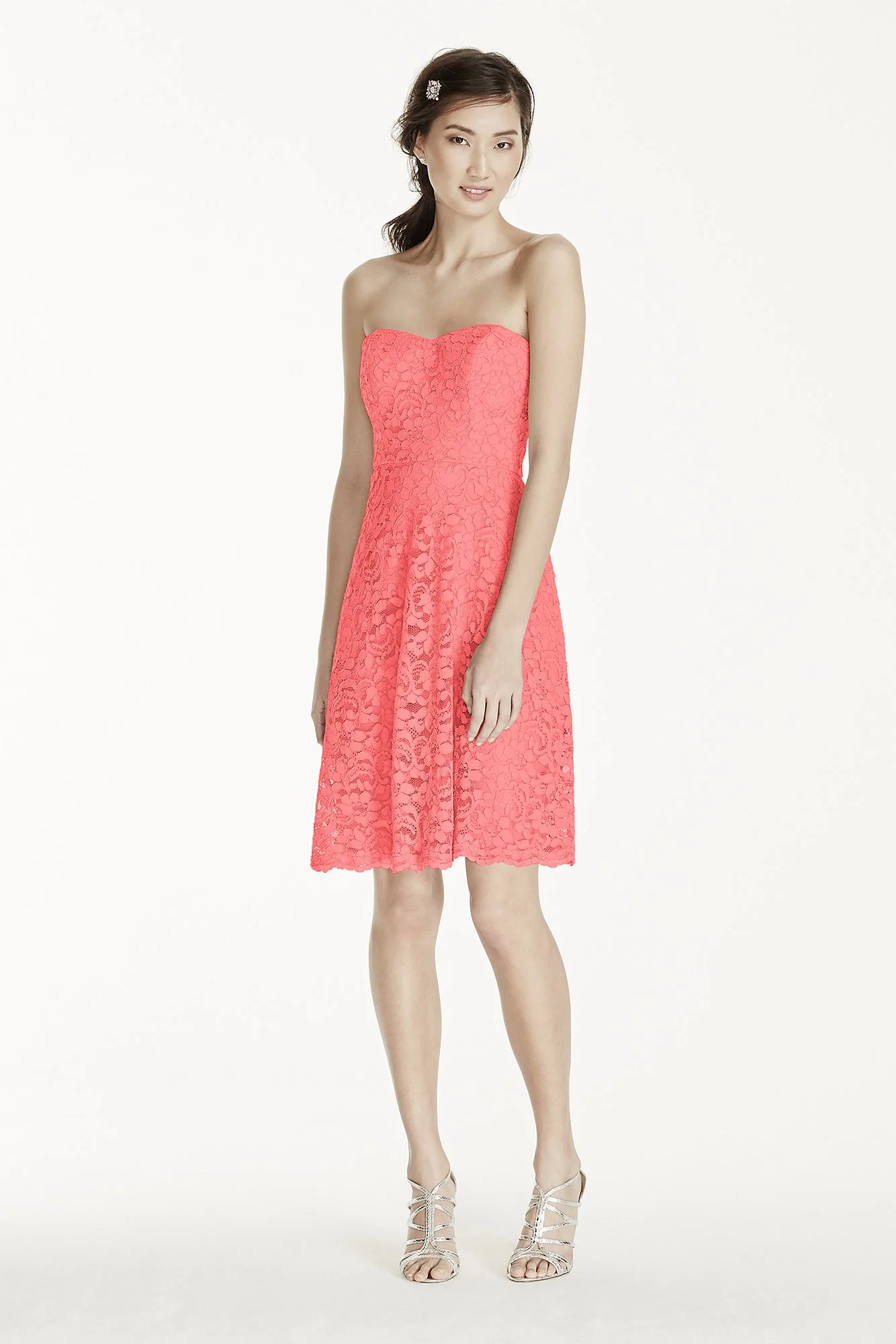 Strapless Lace Dress with Full Skirt - Image 23