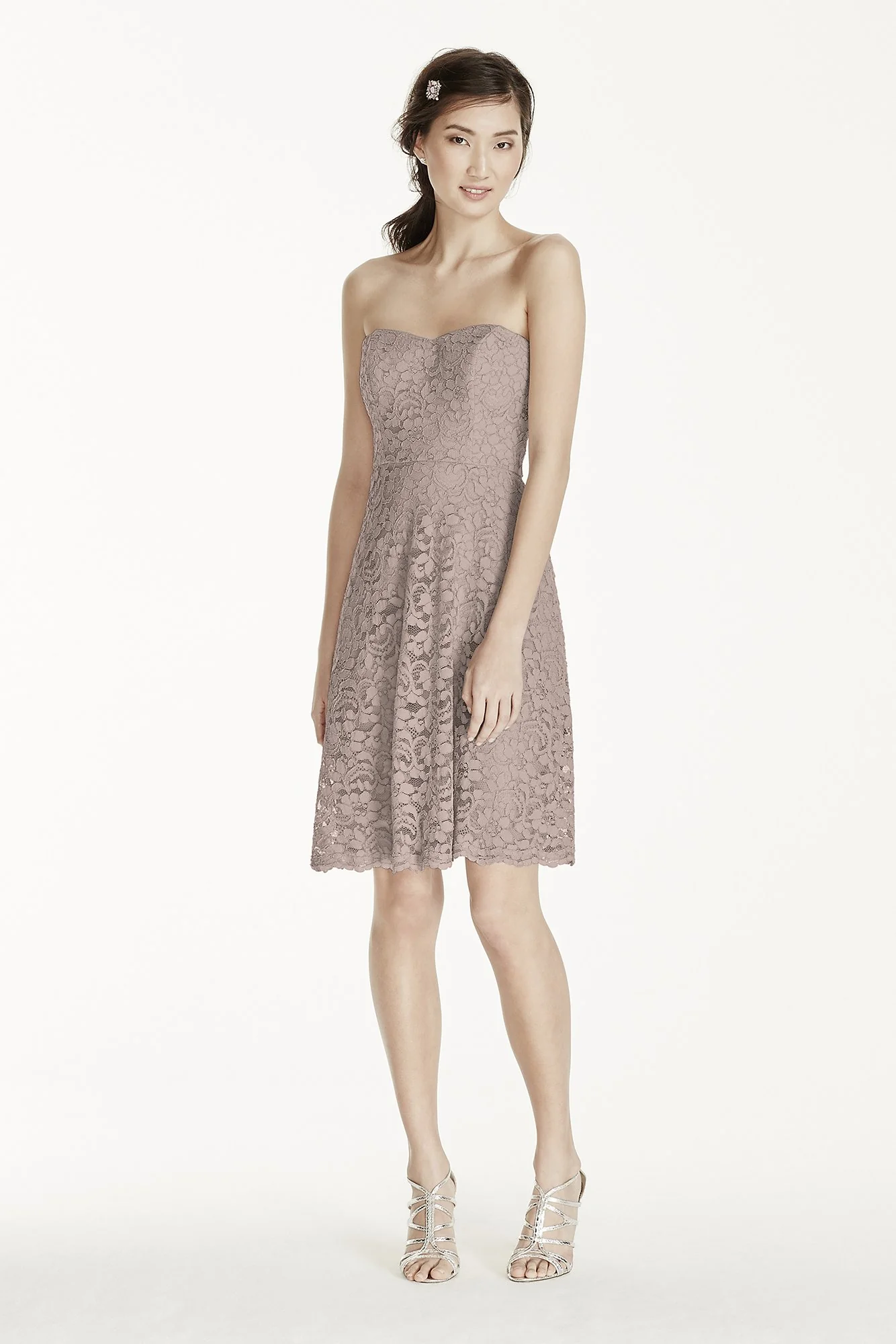 Strapless Lace Dress with Full Skirt - Image 29