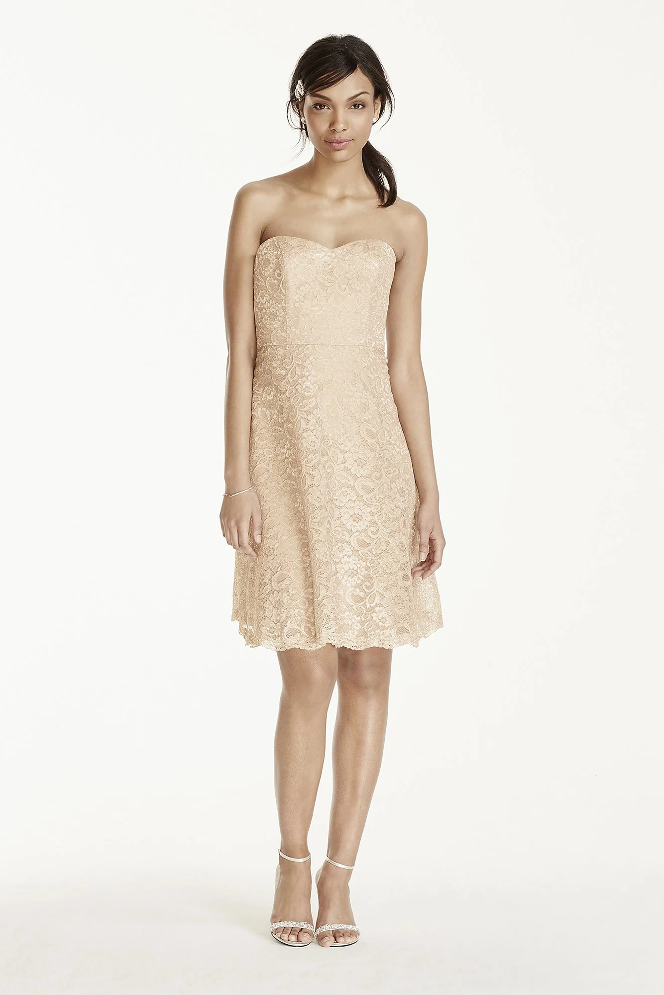 Strapless Lace Dress with Full Skirt - Image 33