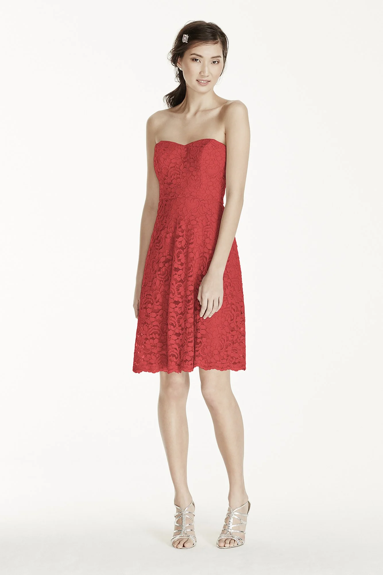Strapless Lace Dress with Full Skirt - Image 35