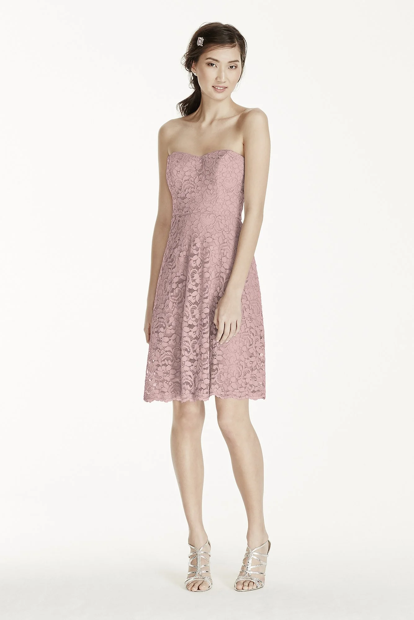 Strapless Lace Dress with Full Skirt - Image 36