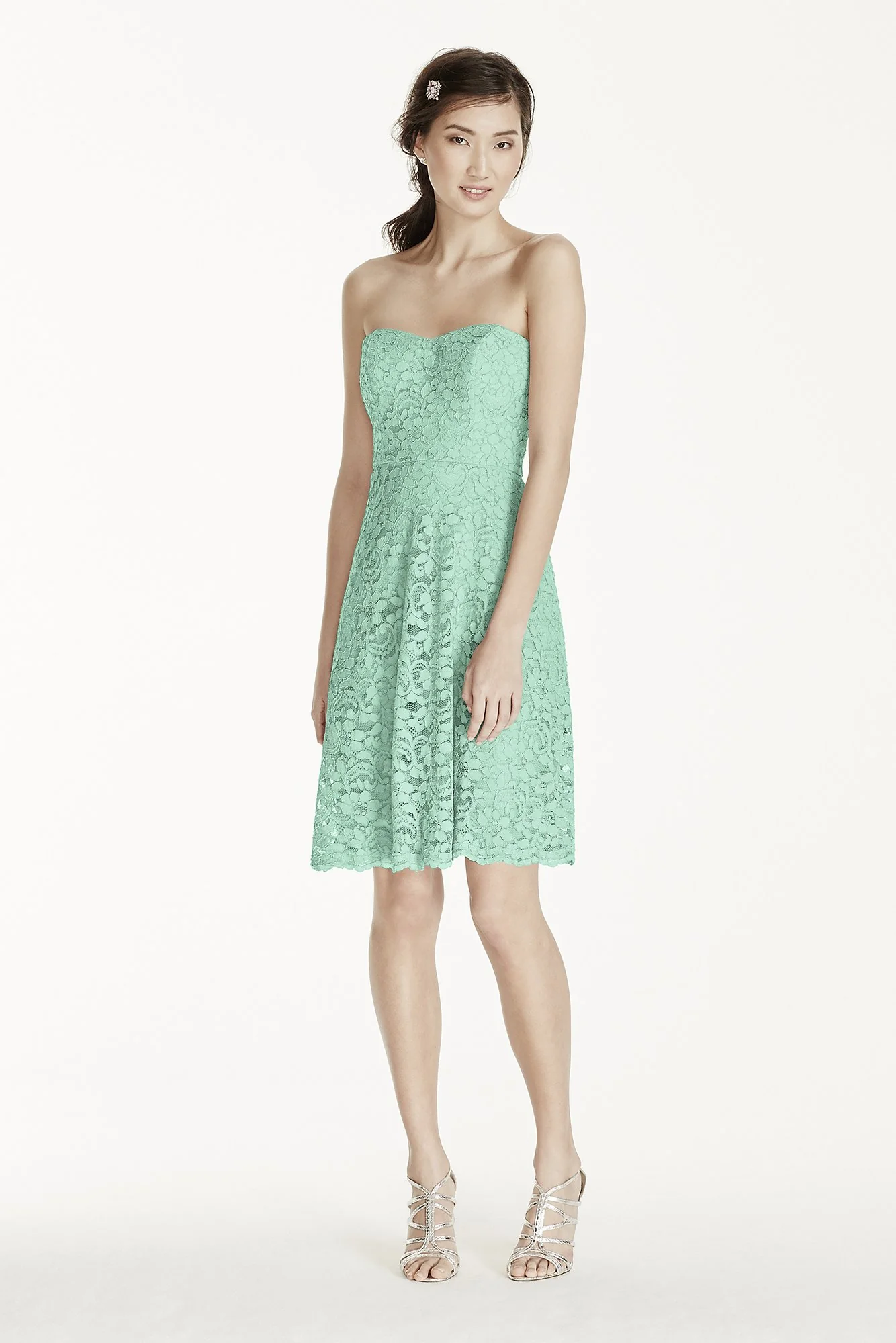 Strapless Lace Dress with Full Skirt - Image 41