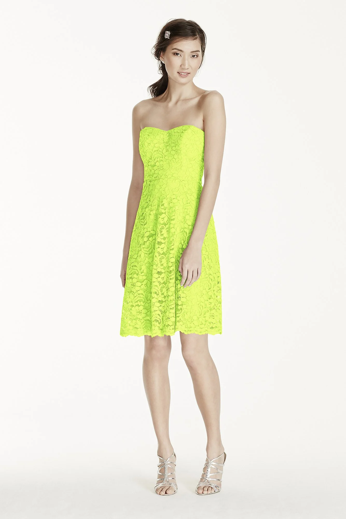Strapless Lace Dress with Full Skirt - Image 42