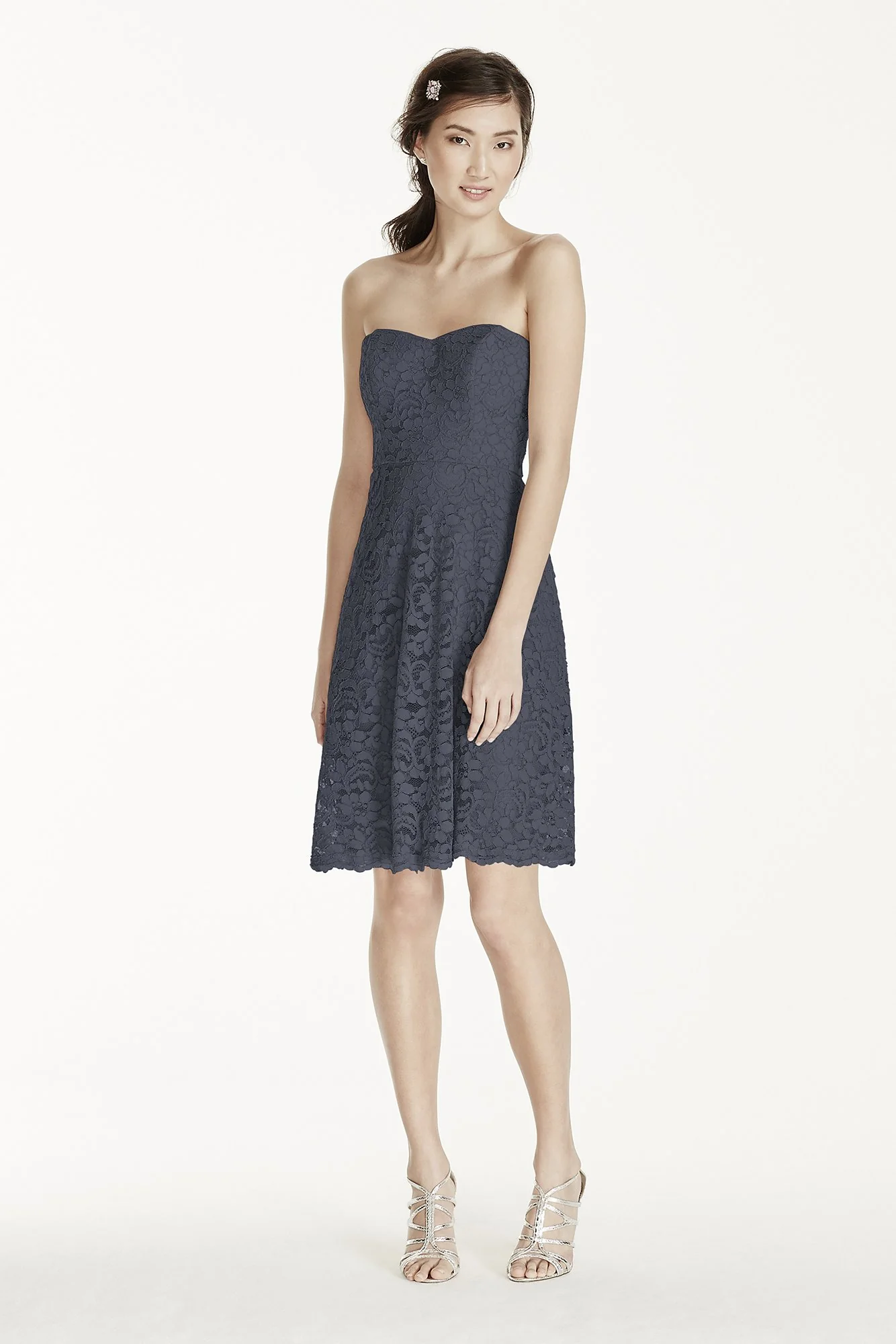 Strapless Lace Dress with Full Skirt - Image 43