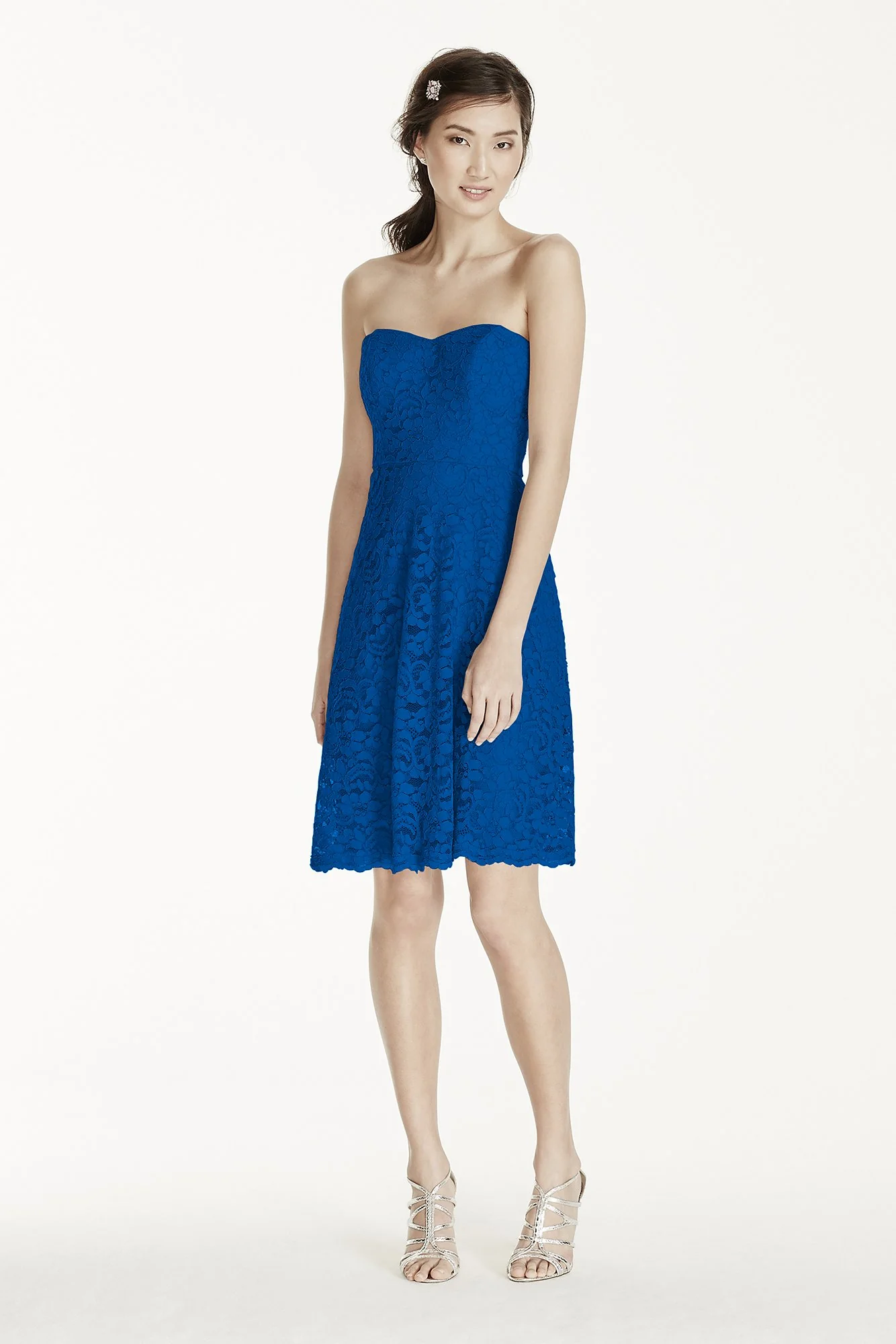 Strapless Lace Dress with Full Skirt - Image 46