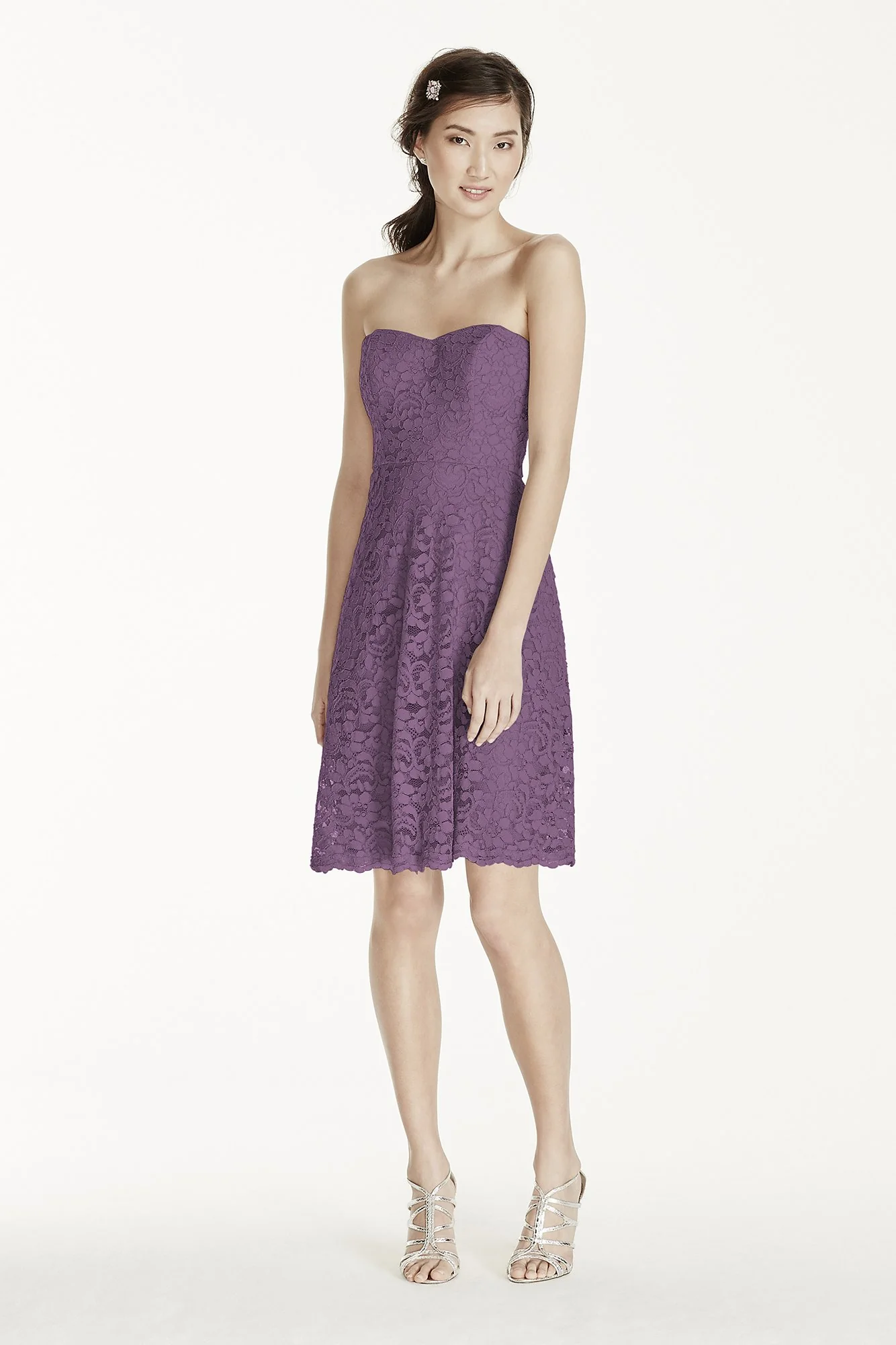 Strapless Lace Dress with Full Skirt - Image 48