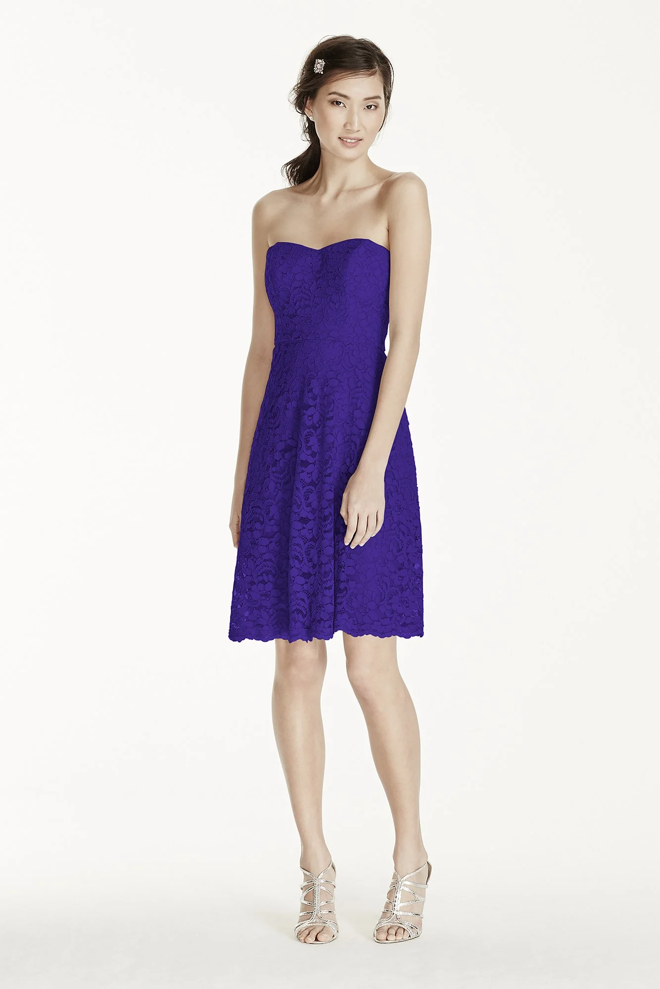 Strapless Lace Dress with Full Skirt - Image 59