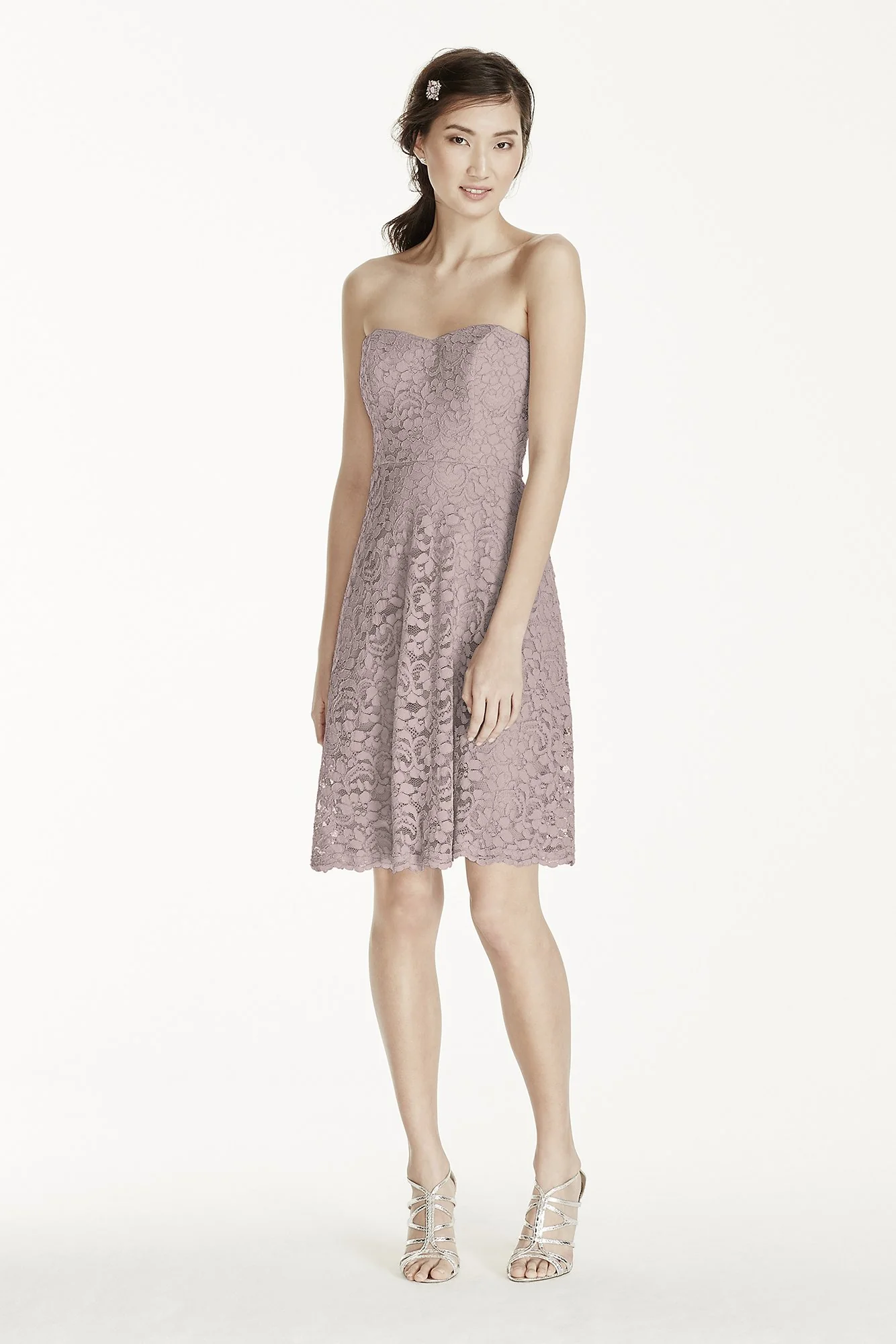 Strapless Lace Dress with Full Skirt - Image 60