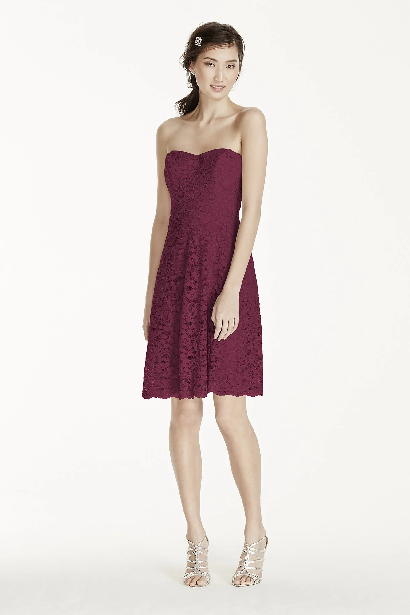 Strapless Lace Dress with Full Skirt - Image 62