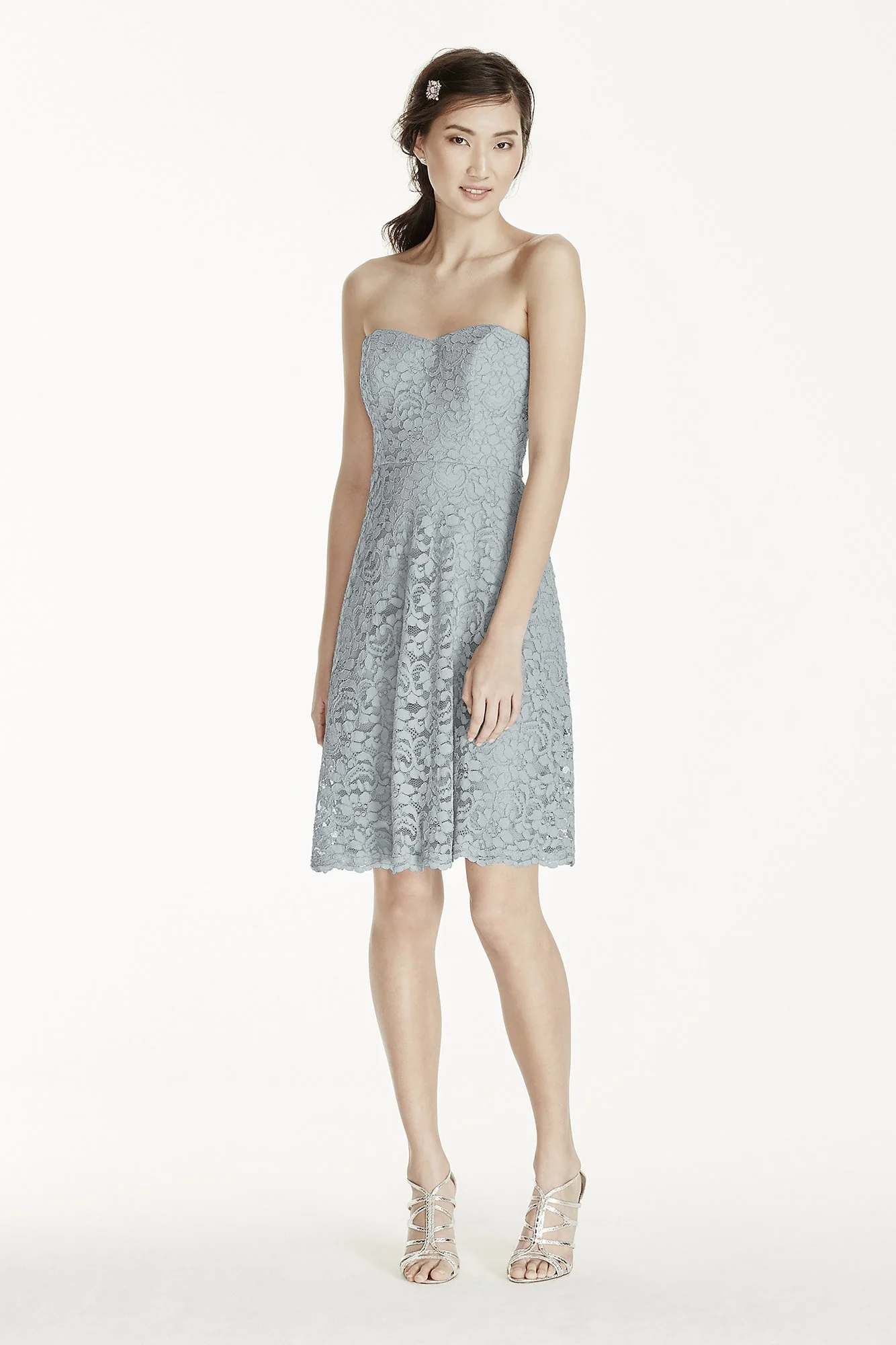 Strapless Lace Dress with Full Skirt - Image 67