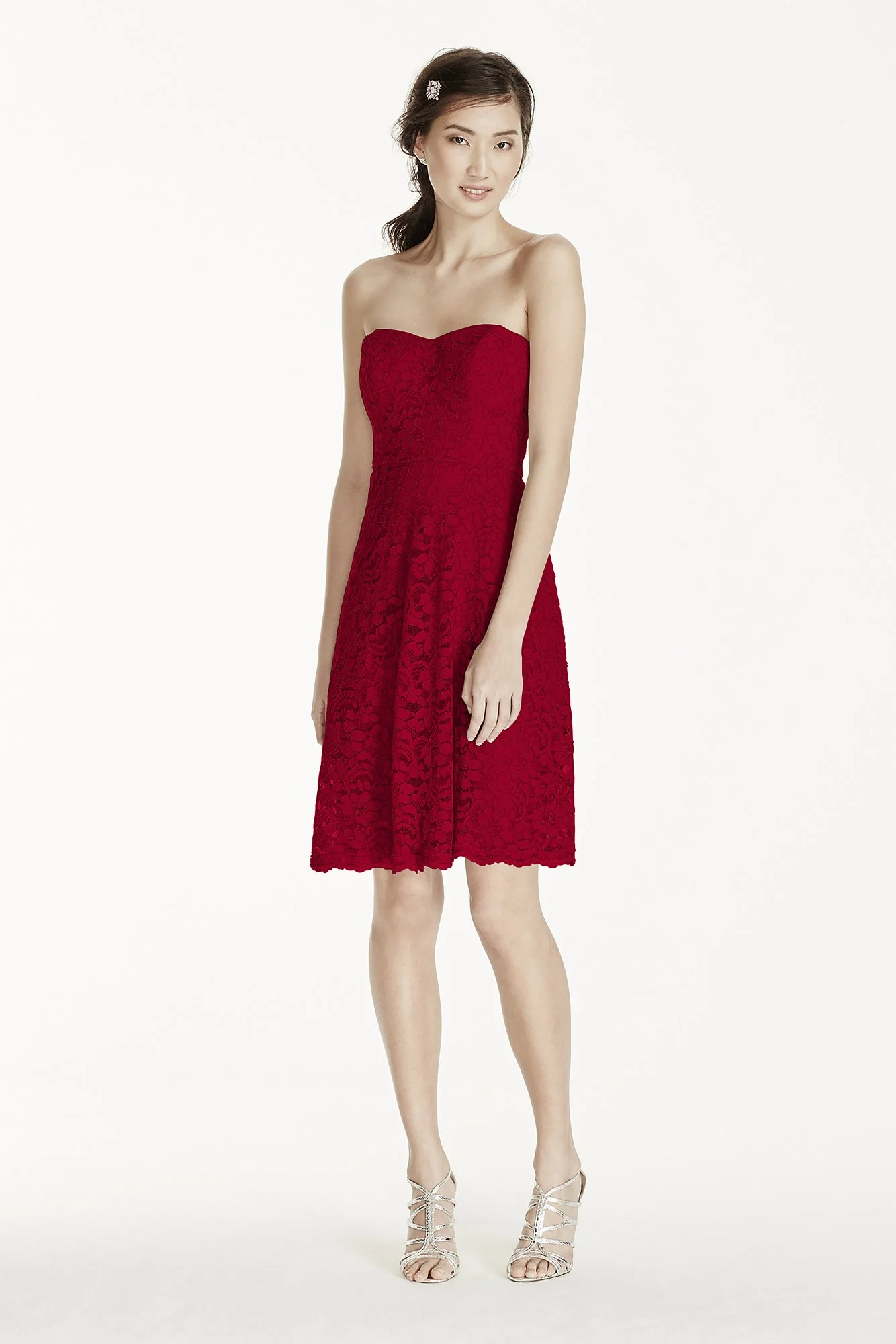 Strapless Lace Dress with Full Skirt - Image 74