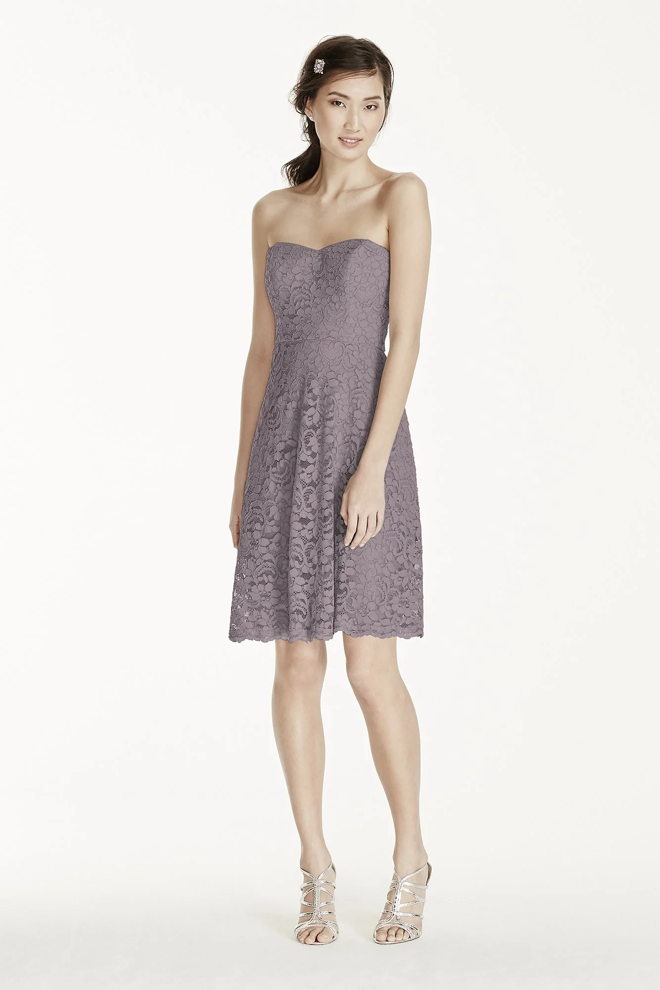 Strapless Lace Dress with Full Skirt - Image 75
