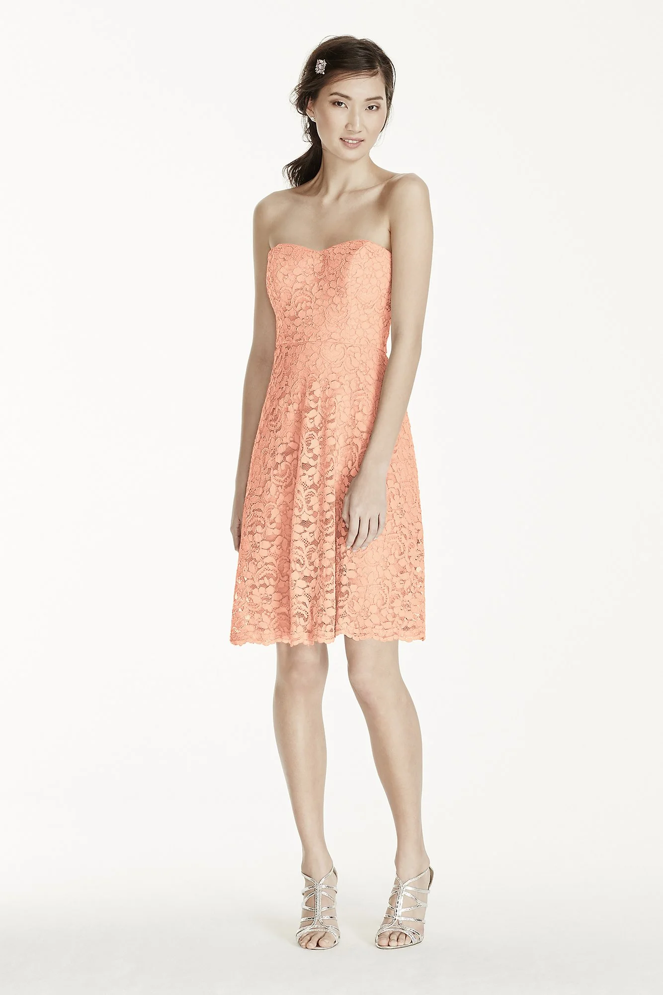 Strapless Lace Dress with Full Skirt - Image 9