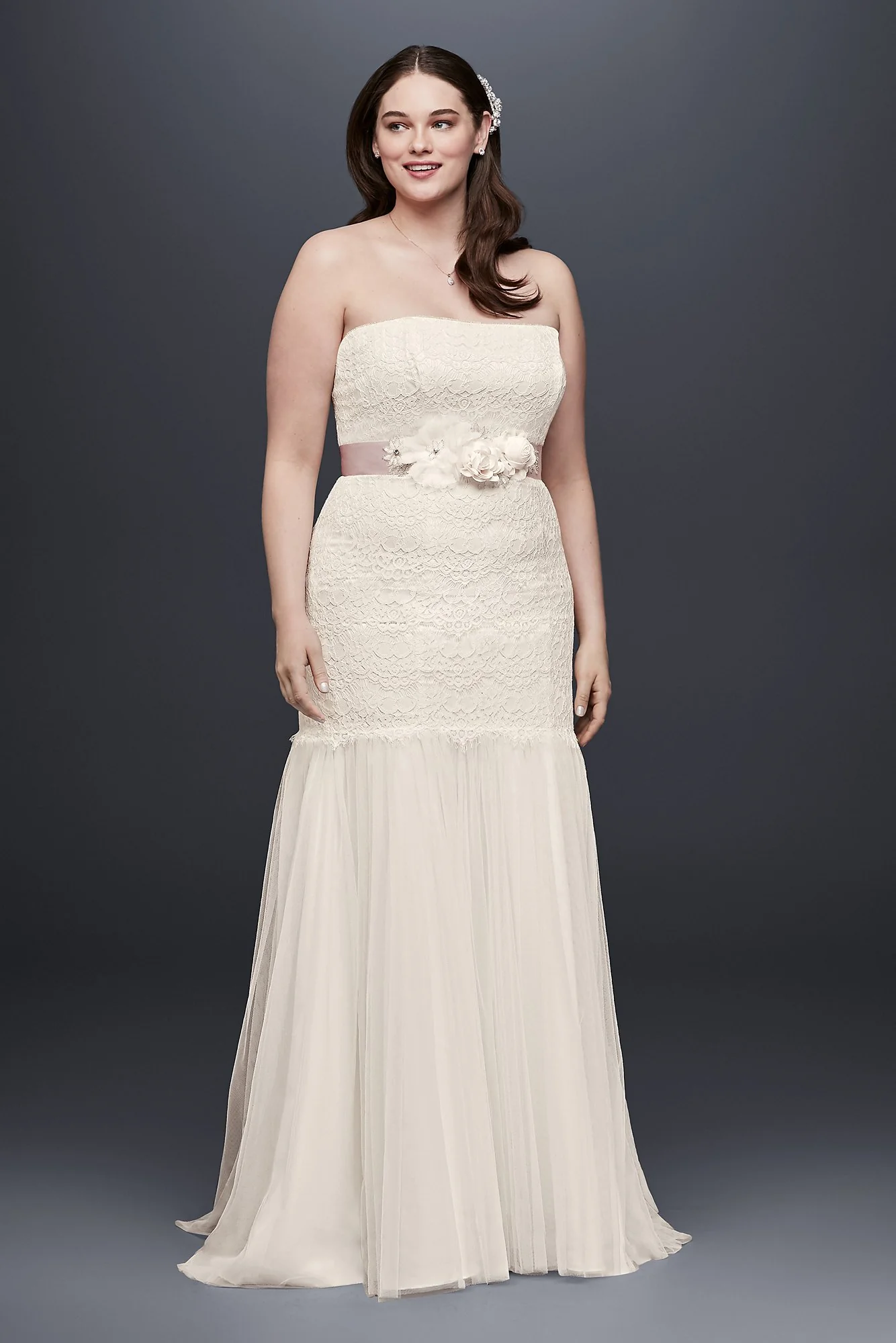 Lace Wedding Dress with Tulle Skirt - Image 11