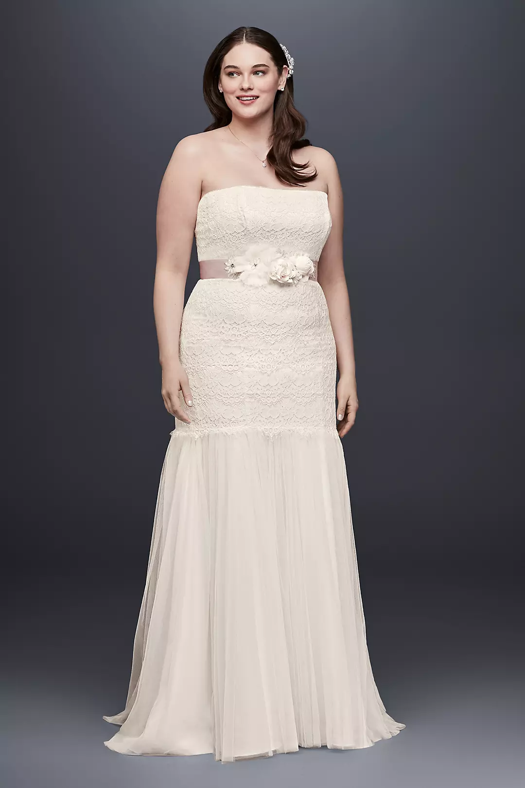 Lace Wedding Dress with Tulle Skirt - Image 61