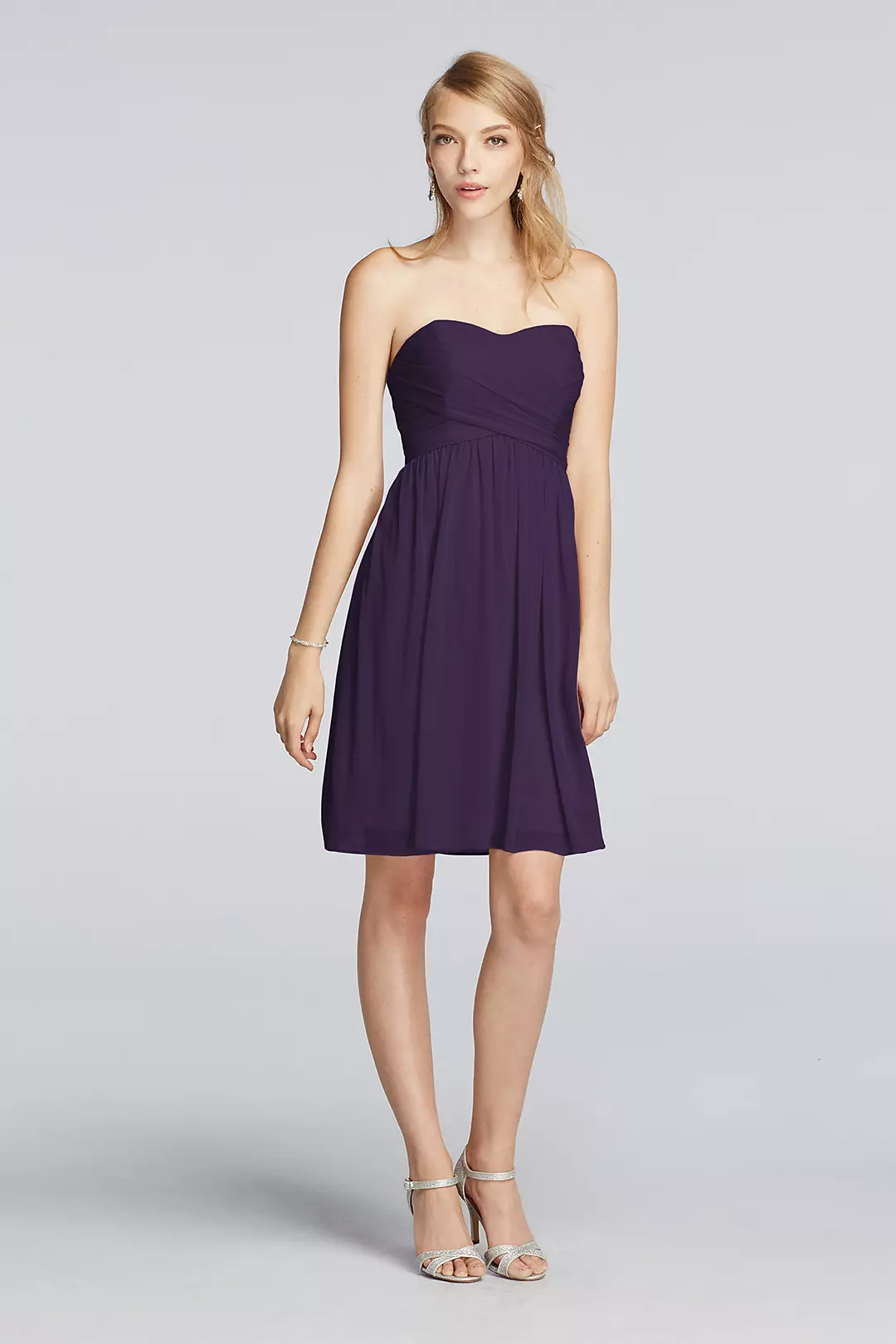 Strapless Mesh Dress with Pleated Wrapped Bodice - Image 102