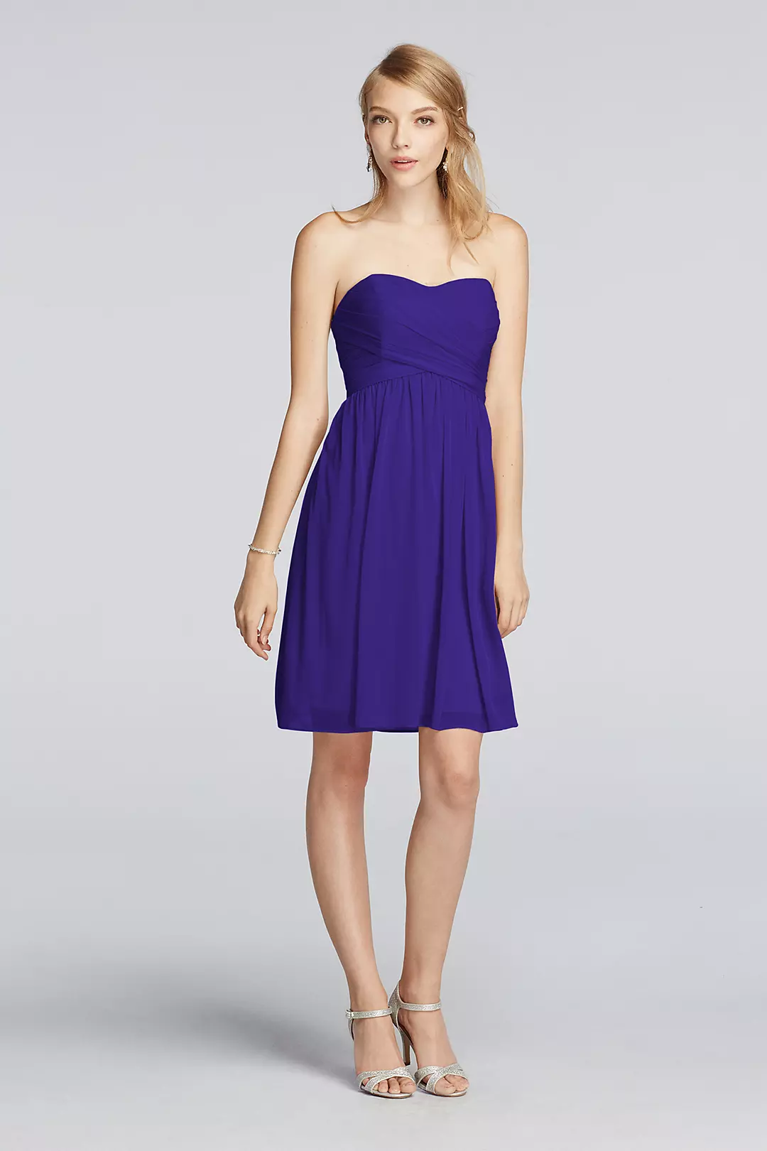 Strapless Mesh Dress with Pleated Wrapped Bodice - Image 113