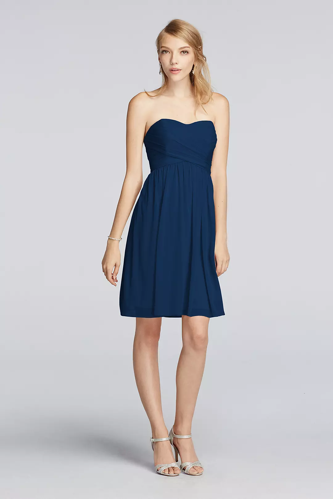 Strapless Mesh Dress with Pleated Wrapped Bodice - Image 115